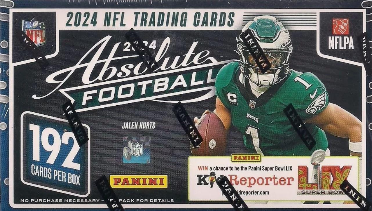 NEW 2024 Panini ABSOLUTE Football Card HUGE Retail Box with 192 Cards, Plus Novelty Lamar Jackson Card Pictured