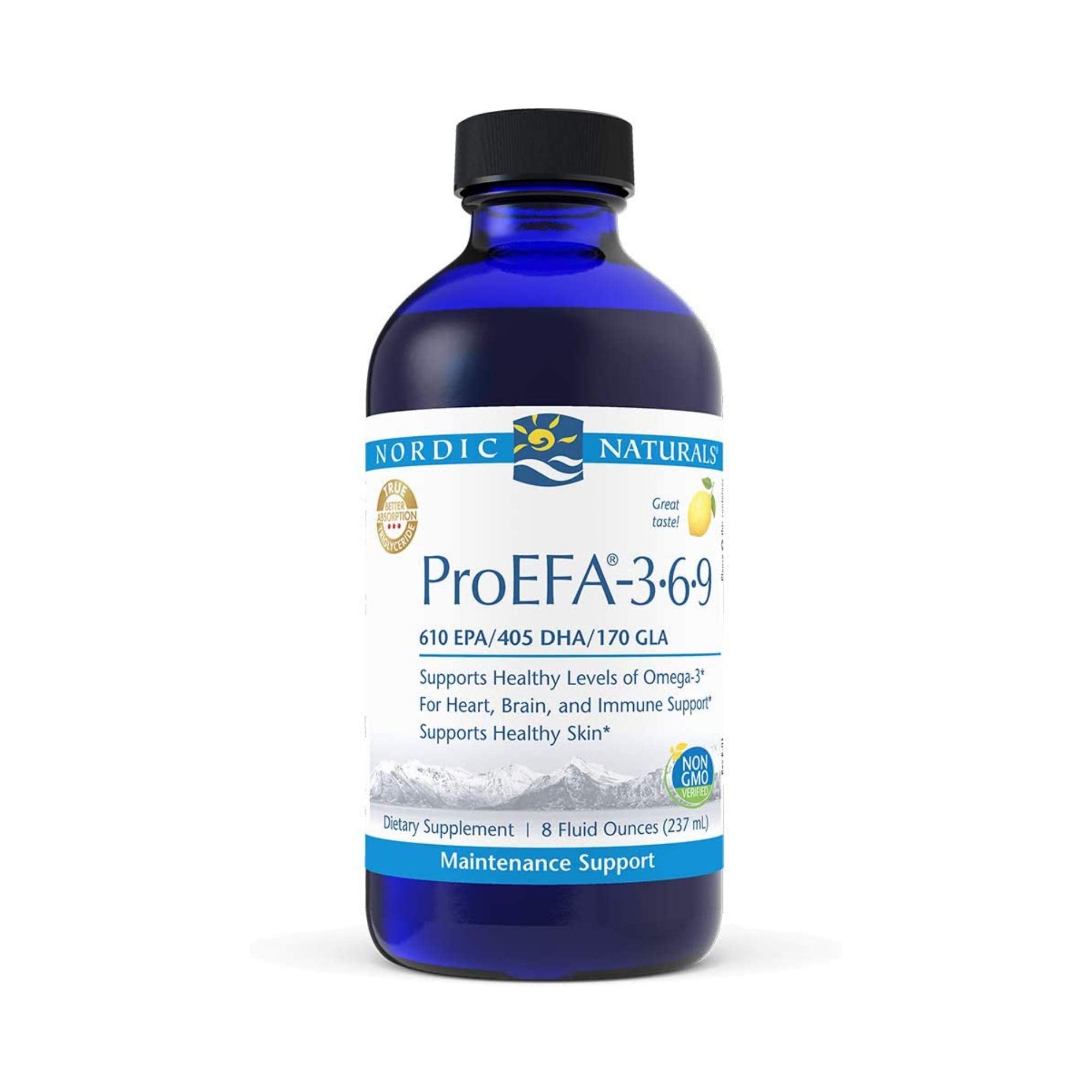Nordic Naturals ProEFA 3-6-9, Lemon Flavor - 8 oz - 1270 mg Omega-3 - EPA & DHA with Added GLA - Healthy Skin, Cognition, & Positive Mood - Non-GMO - 48 Servings