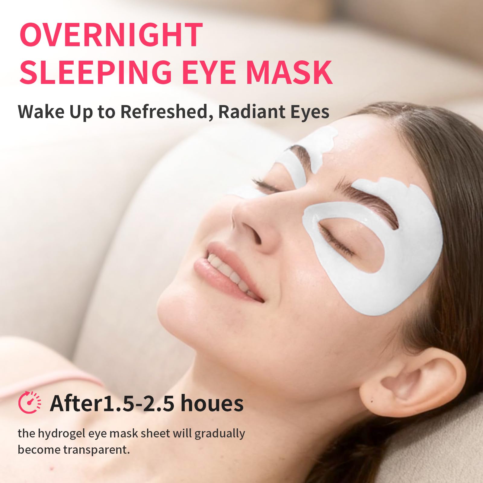 SPODARE OK Shape Eye Masks, 360° Fit Under Eye Patches with Caffeine and Collagen, Firming & Hydrating Eye Mask for Dark Circles and Puffiness, Self Care Gifts for Women - 6 Pairs, Mystery White