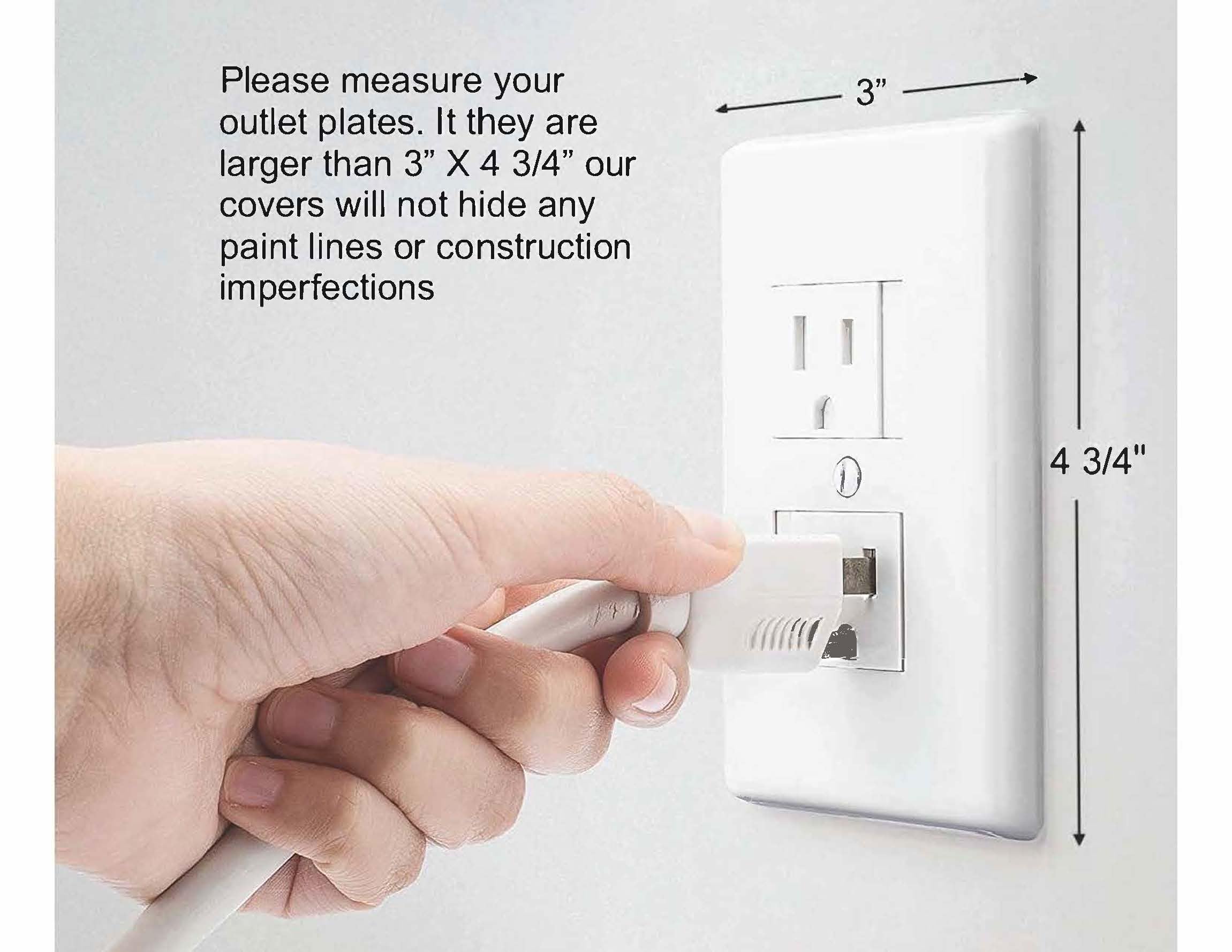 6-Pack Safety Innovations Self-Closing Outlet Covers (For Center Screw Outlets Only) - Measures 3"Wide x 4.75"High-An Alternative To Wall Socket Plugs for Child Proofing Outlets, (1-Screw), (White)