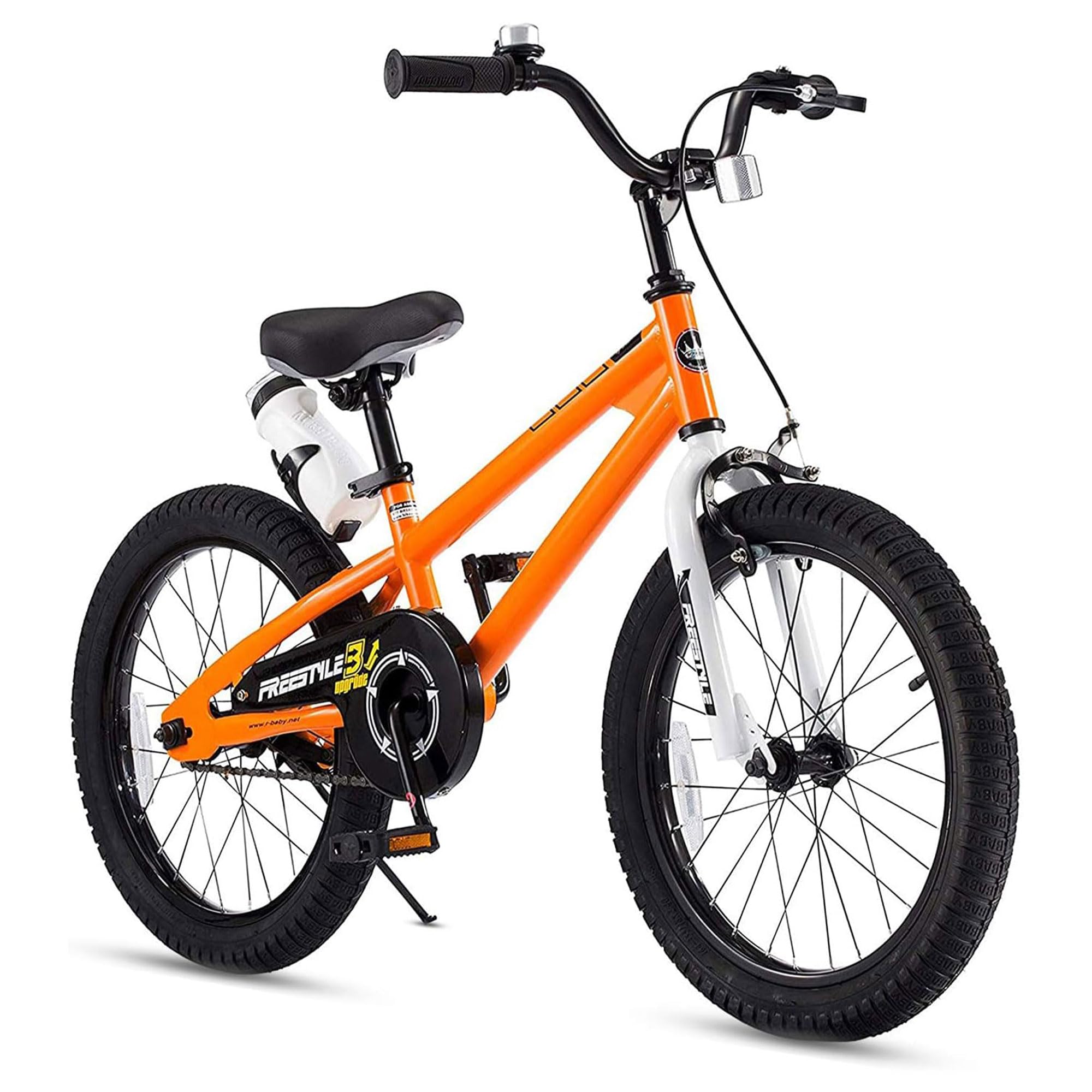 Royalbaby Kids Bike Boys Girls Freestyle BMX Bicycle With Kickstand Gifts for Children Bikes 18 Inch Orange (RB18B-6O)