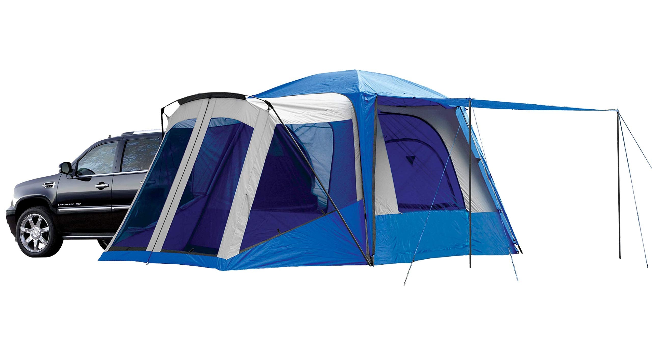 Napier Sportz SUV Tent with Screen Room | 10'x10' Vehicle Camping Tent with 7'x6' Screen Room and Awning | Fits All CUVs, SUVs, Minivans | Sleeps 6 Adults | Blue/Gray | Model 84000