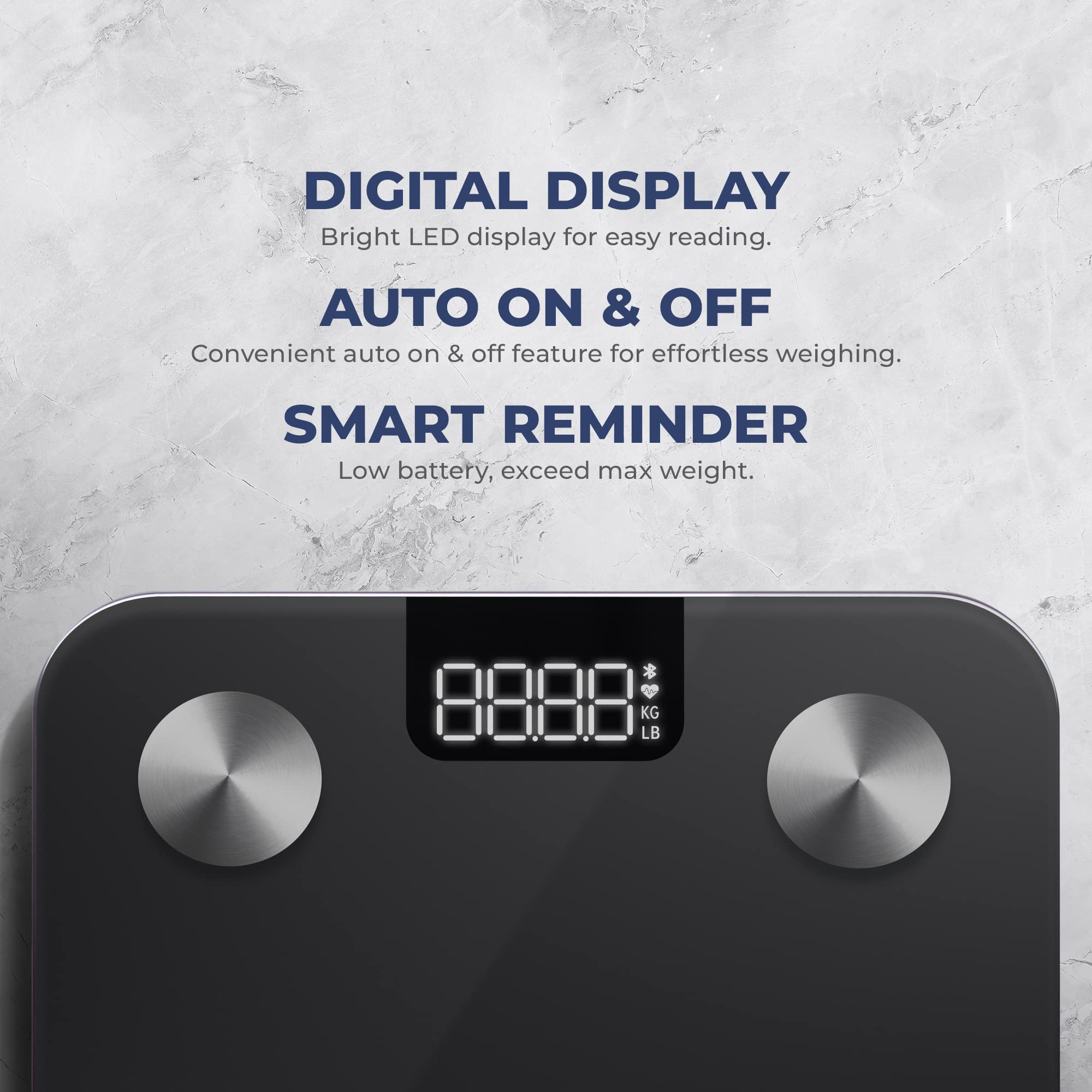 Sunny Health & Fitness 20 Metric Advanced Body Fat Composition BMI Scale with Health Tracker & Analyzer App - SMART Bathroom Scale for Body Weight, Metabolic Age, BMR, Fat Mass and More – SF-WS022063