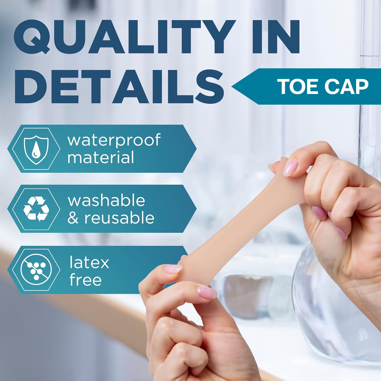 Gel Silicone Heel Cups/Pads - 2 Pack, Size M, Heel Lifts for Achilles Tendonitis, Soft Gel Toe Cap - 4 Small & 2 Big Toe Protectors for Women & Men