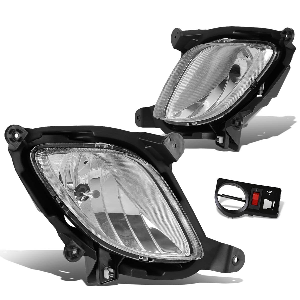 DNA MOTORING FL-ZTL-130-CH Fog Light With Switch Driver & Passenger Side Enhance visibility [Compatible with 10-12 Coupe]