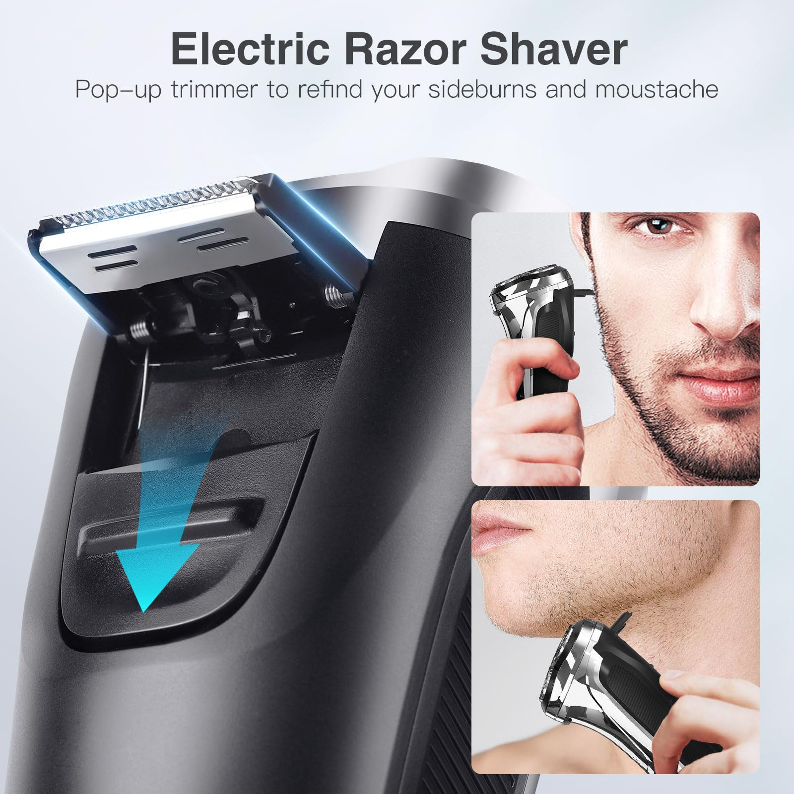 YIRISO Electric Razor for Men, Men’s Electric Shavers, Wet & Dry Shaver with Pop-up Trimmer, USB-C Rechargeable Waterproof Portable Shaver with LCD Display/Travel Organizer/Travel Lock Ideal Men Gift