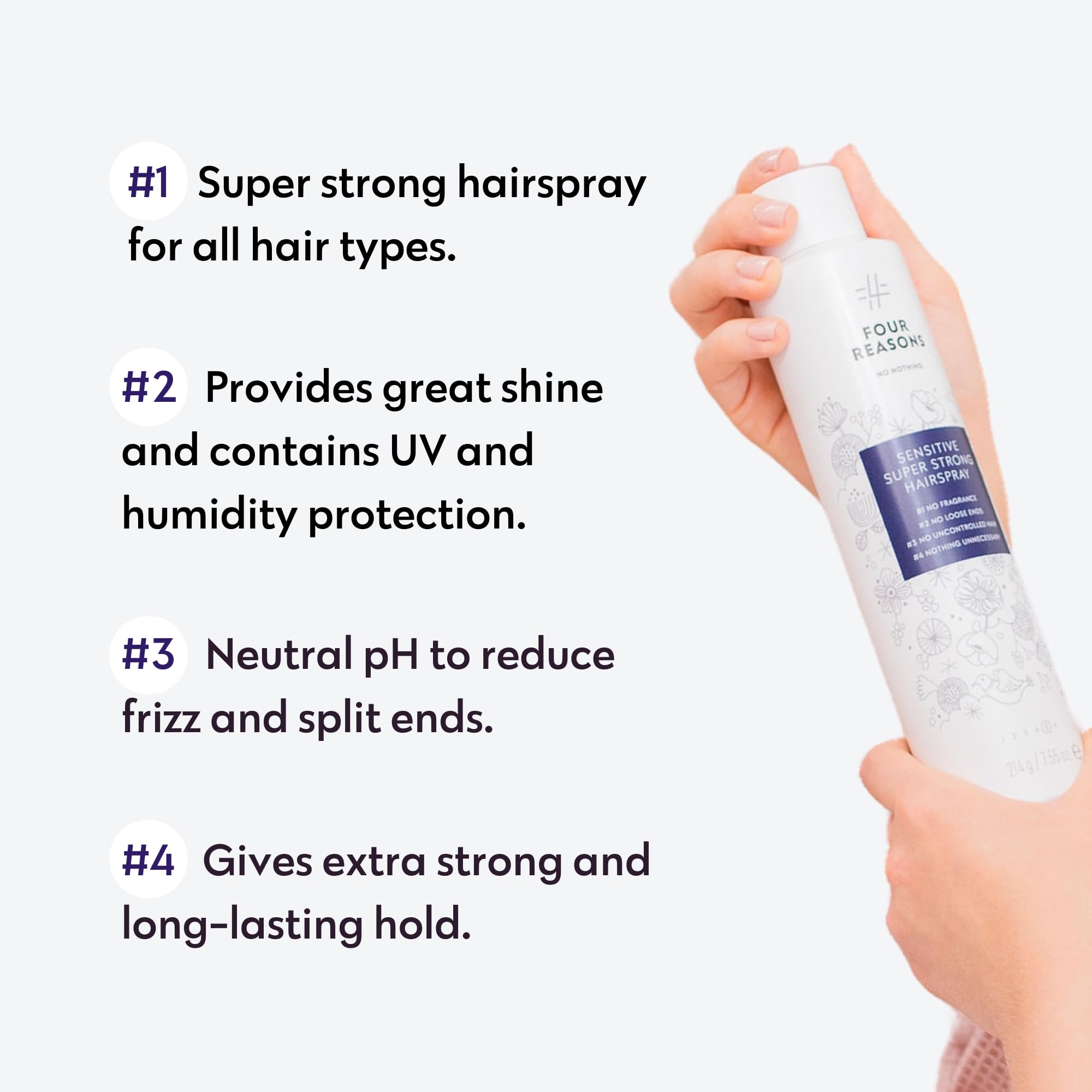 No nothing Sensitive Unscented Hairspray with Extra Hold - Finishing Spray for Styling with Humidity Protection - Fragrance Free & Hypoallergenic - 7.55 oz (New Packaging)