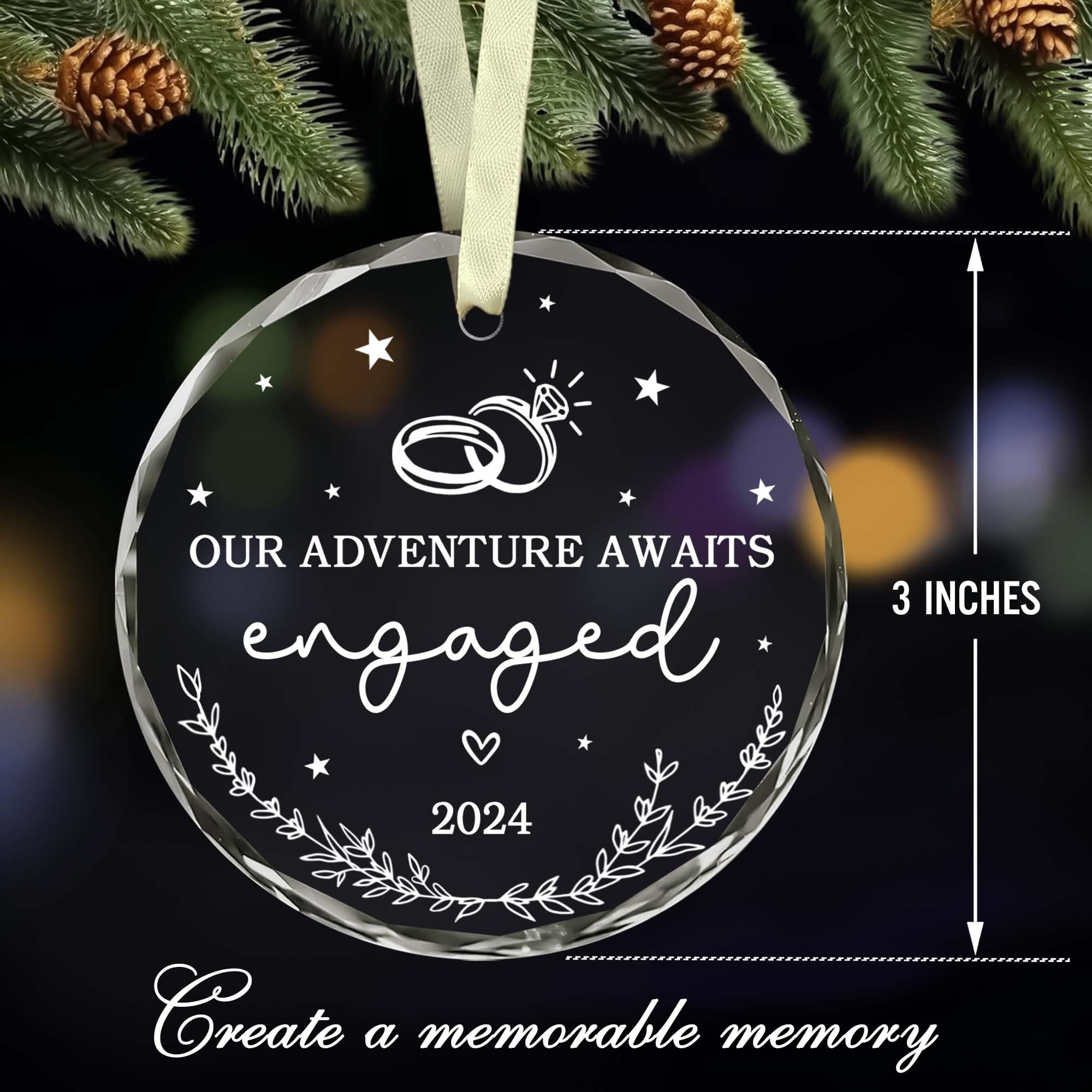 BSQUIELE Engagement Gifts for Couples Newly Engaged - Engaged Gift - Engagement Christmas Ornament 2024 - Wedding Gifts for Couples, Mr, Mrs, Him, Her - Happy Engagement Gifts for Bride, Wife