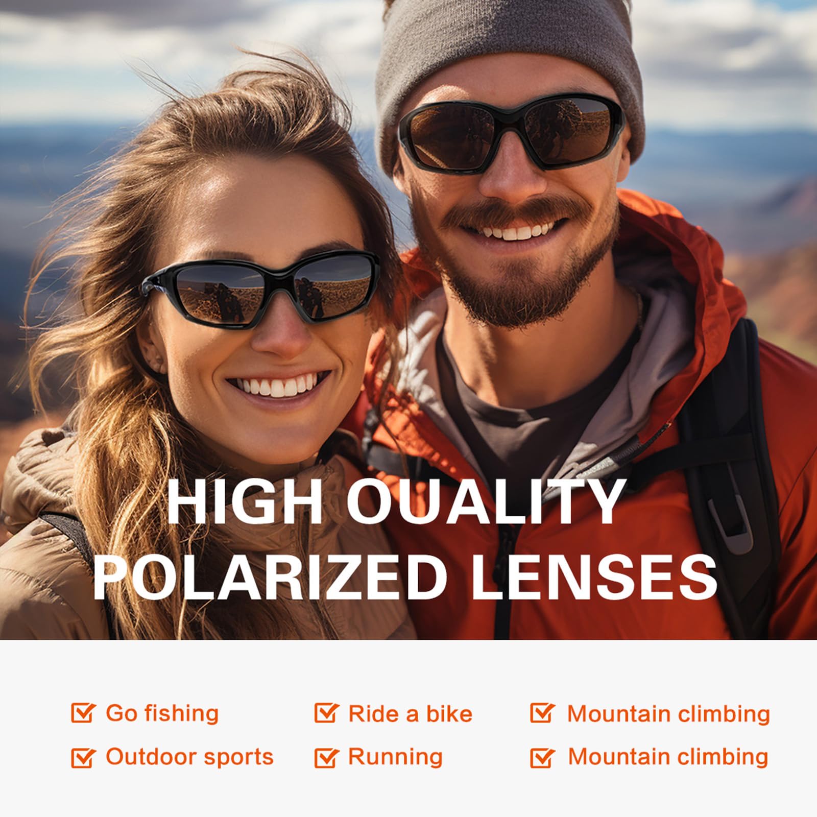 Sports Polarized Sunglasses for Men: Womens UV400 Protection Sun Glasses Wrap Around Goggles for Fishing Driving TR90