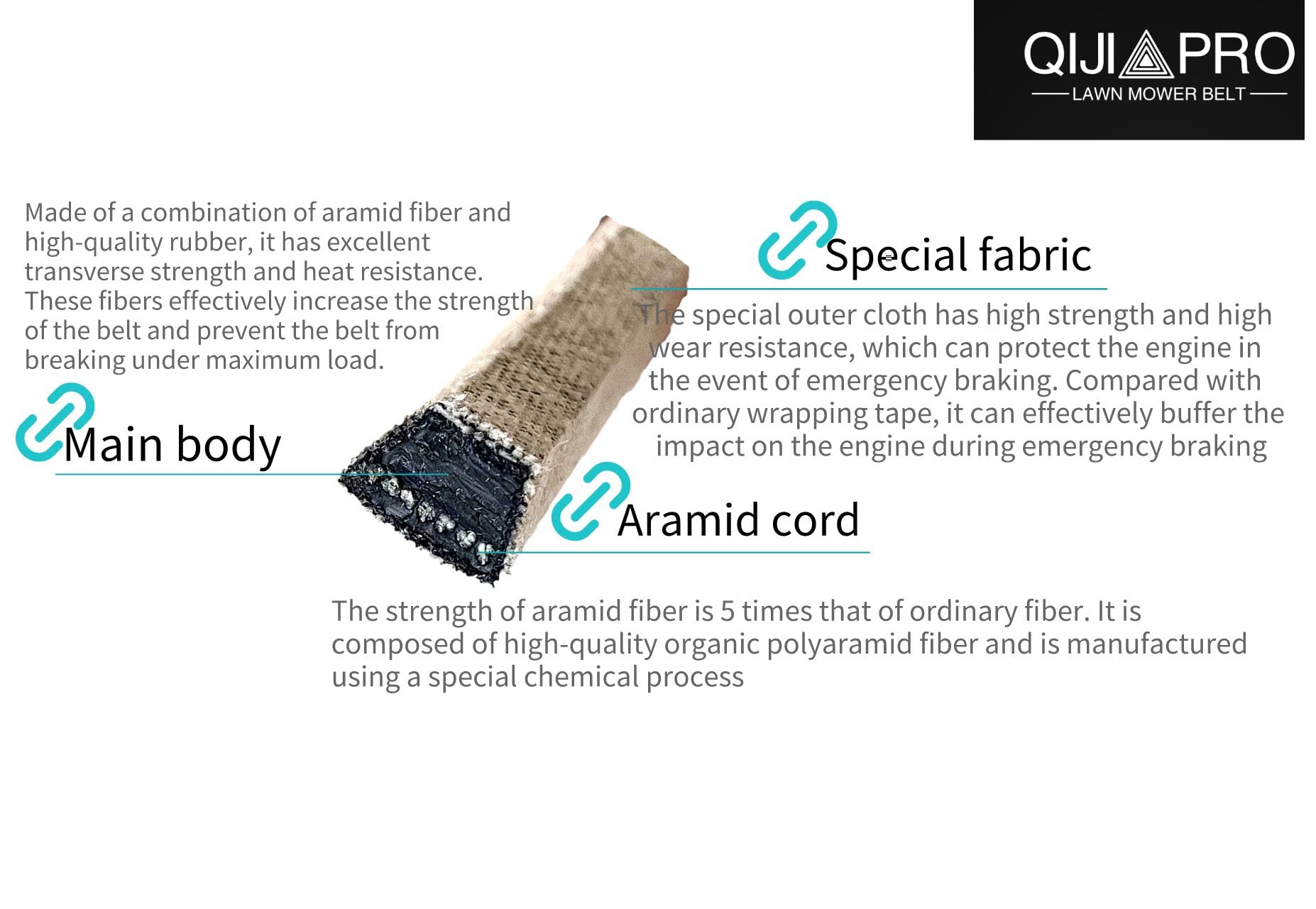 QIJIAPRO Lawn Mower Tractor Tiller Aramid Cord Belt 1/2" x 42" for MTD 754-0428 954-04283651-88 754-0116 754-0207 954-0207 Craftsman M202 STD324420; Toro 1550 7-1156; Troy-Bilt 1108475 1716570