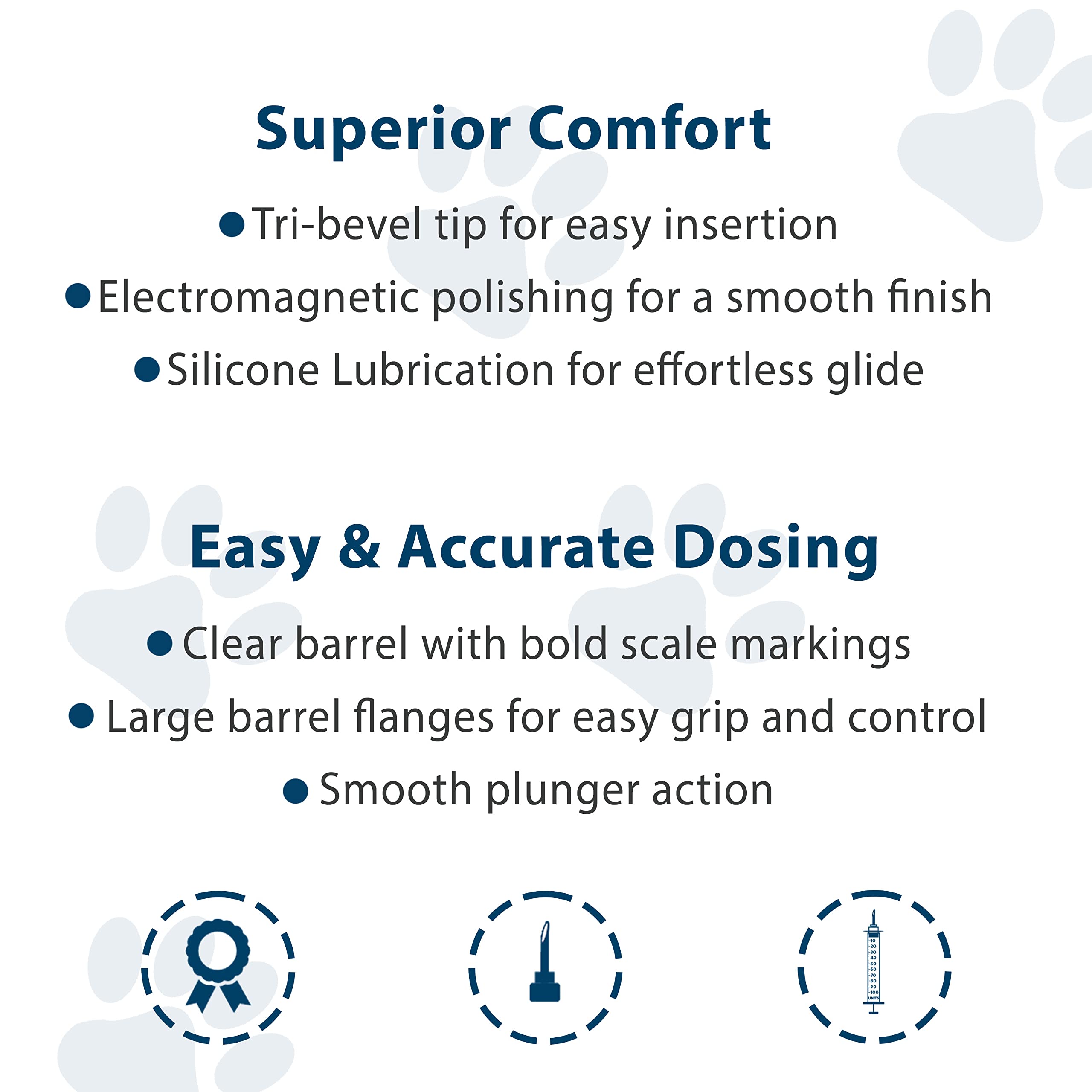 UltiCare VetRx U-40 Pet Insulin Syringes, Comfortable & Accurate Dosing of Insulin for Pets, Compatible with Any U-40 Strength Insulin, Size: 1/2cc, 29G x ½’’, 100 ct Box