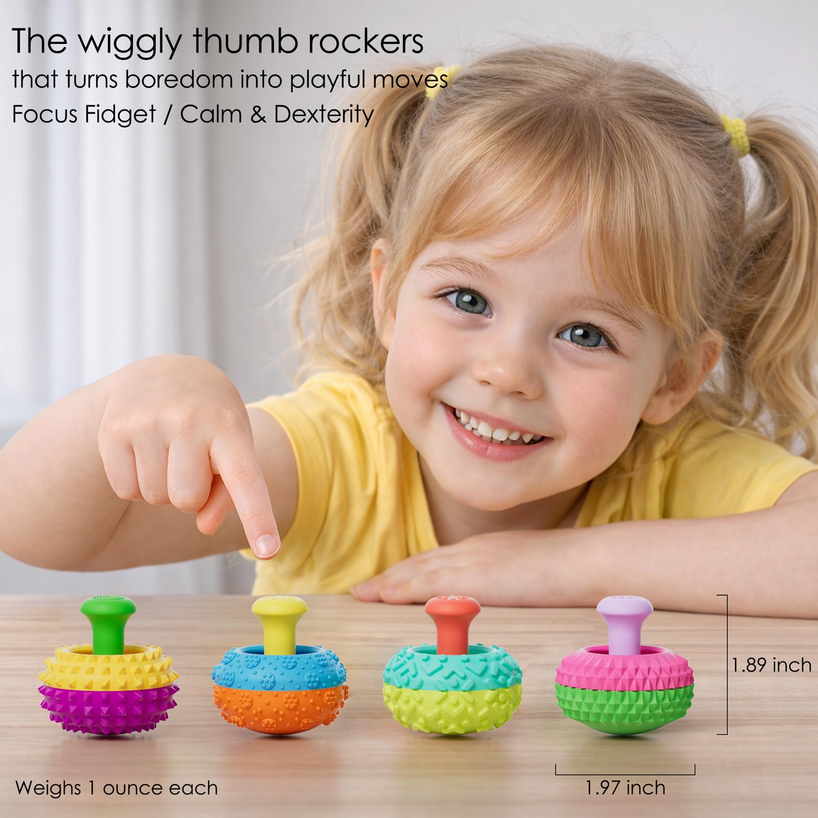 Silicone Thumb Rocker Fidget Toys for Kids Adults ,4PCS Stress Relief Sensory Toys for Autism ADHD Anxiety,Fun Textures Gadgets,Office Desk Toy,Stocking Stuffers for Women Men Teen Gifts