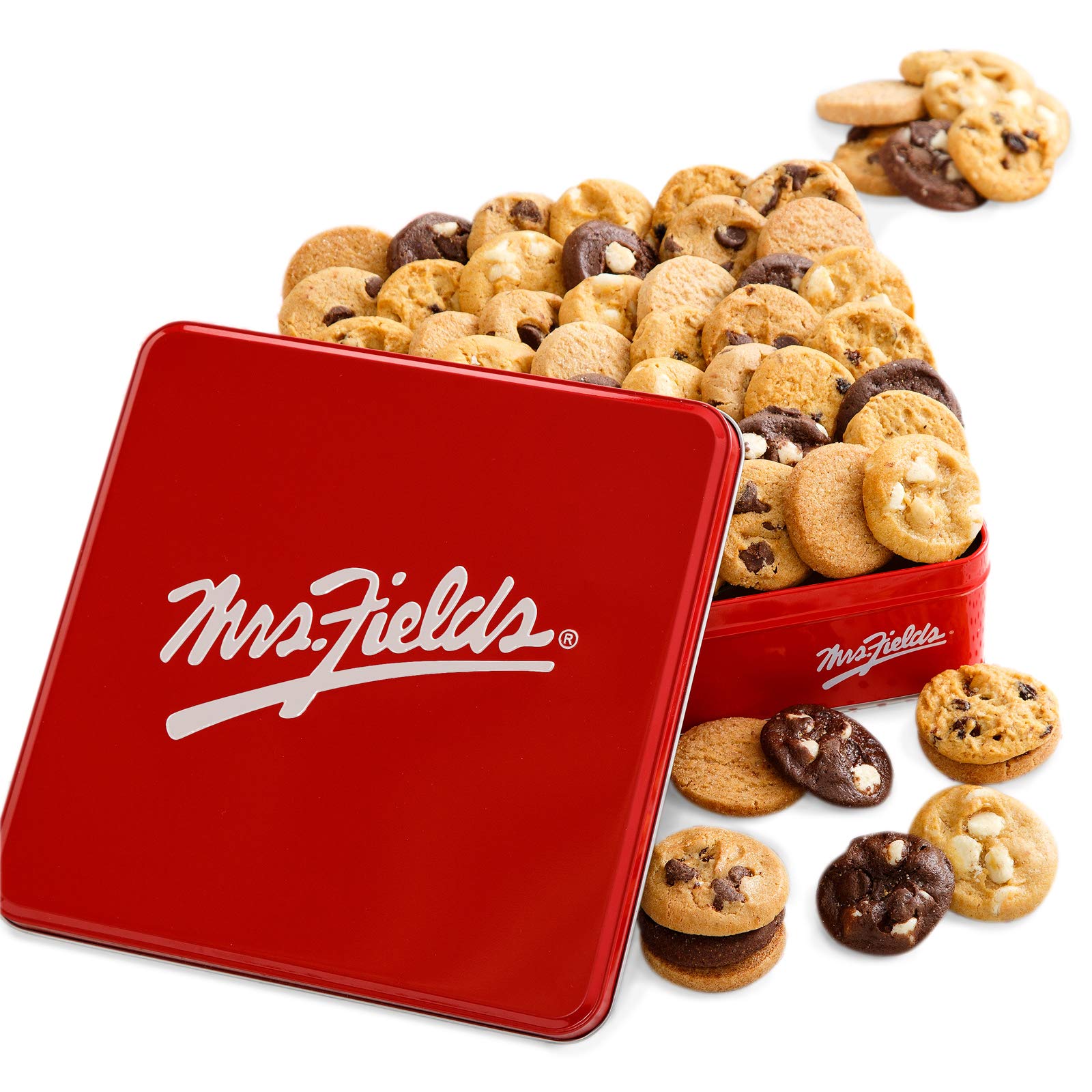 Mrs. Fields - 60 Nibblers Signature Cookie Tin, Assorted with 60 Nibblers Bite-Sized Cookies in our 5 Signature Cookie Flavors