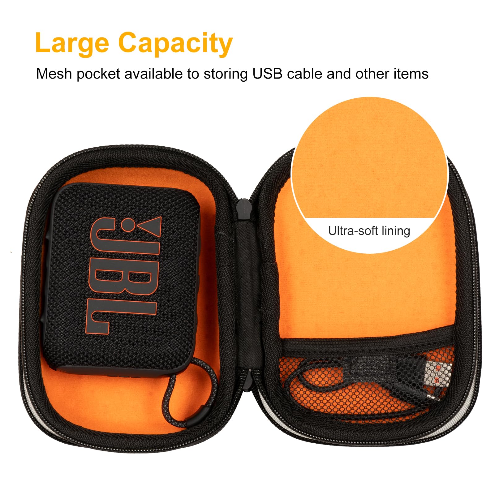 XINGFUDAO Hard Carrying Case Design for JBL Go 4/Go 3/Go 3 Eco Portable Speaker - Travel Protective Storage Bag