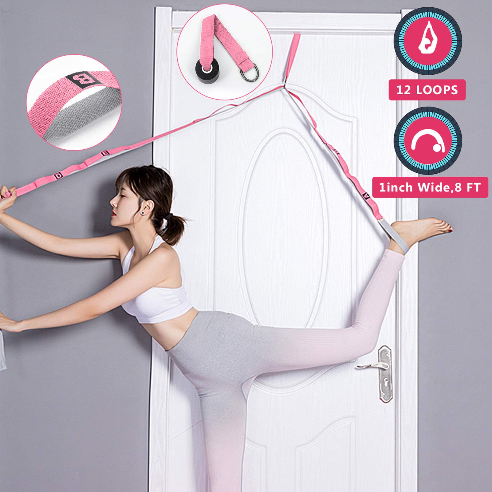 Yoga Wheel Set (11-in-1),Yoga Wheel Back Wheel for Back Pain, Yoga Blocks 2 Pack with Strap, Resistance Bands,Yoga Wheel Bag, Perfect Yoga Accessory for Stretching and Improving Backbends (Grey)