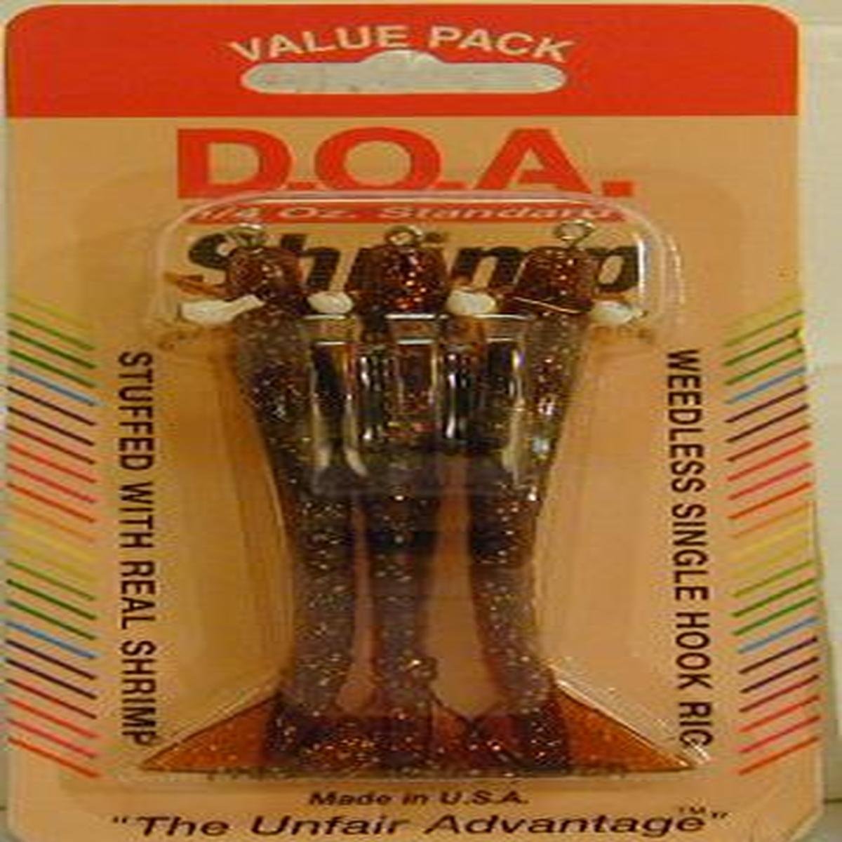 DOA FSH3-3P/304 Shrimp 1/4 oz. - 3 in Root Beer Glitter 3 Pack