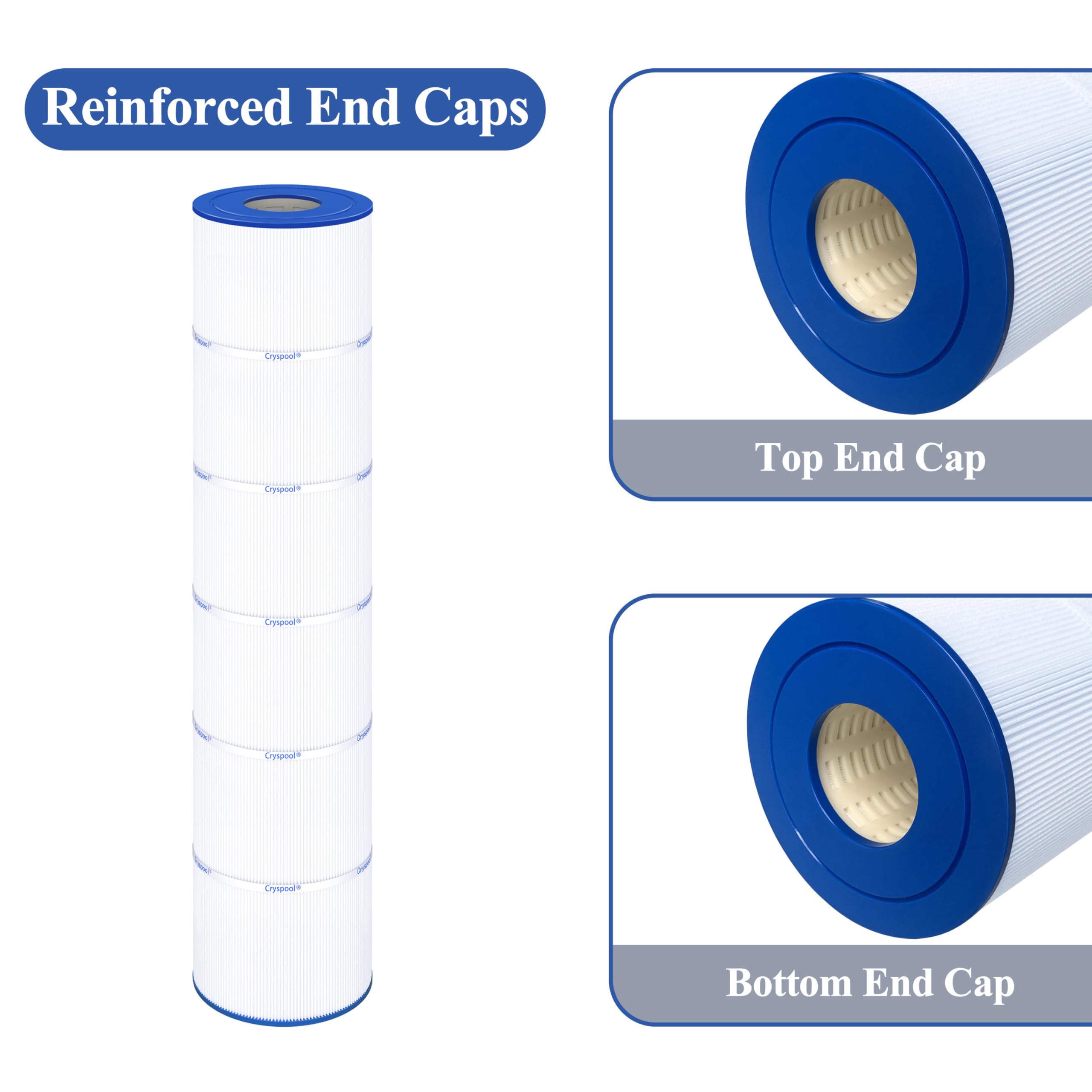 Cryspool® 07116 Filter Compatible with Jandy CL580, CV580, A0104100, R0357900, PJAN-145, C-7482, FC-0820, 145 Sq. Ft Pool Filter Cartridge, 4 Pack
