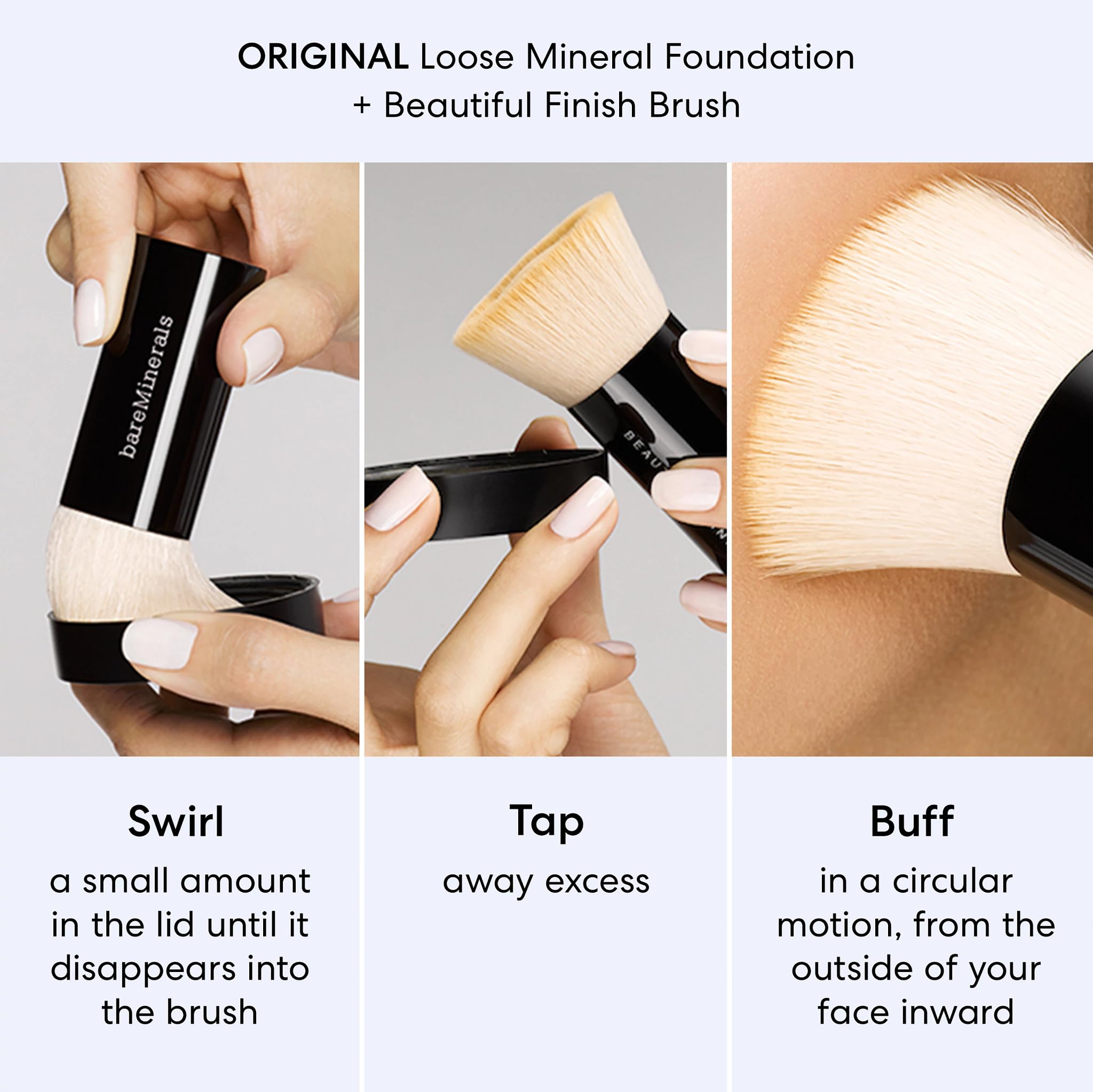 bareMinerals Original Get Started Kit, 4 Piece Mini Mineral Makeup Includes Original Loose Foundation, Face Primer, Setting Powder, Brush, Travel Sizes, Must-Have Kit, Vegan