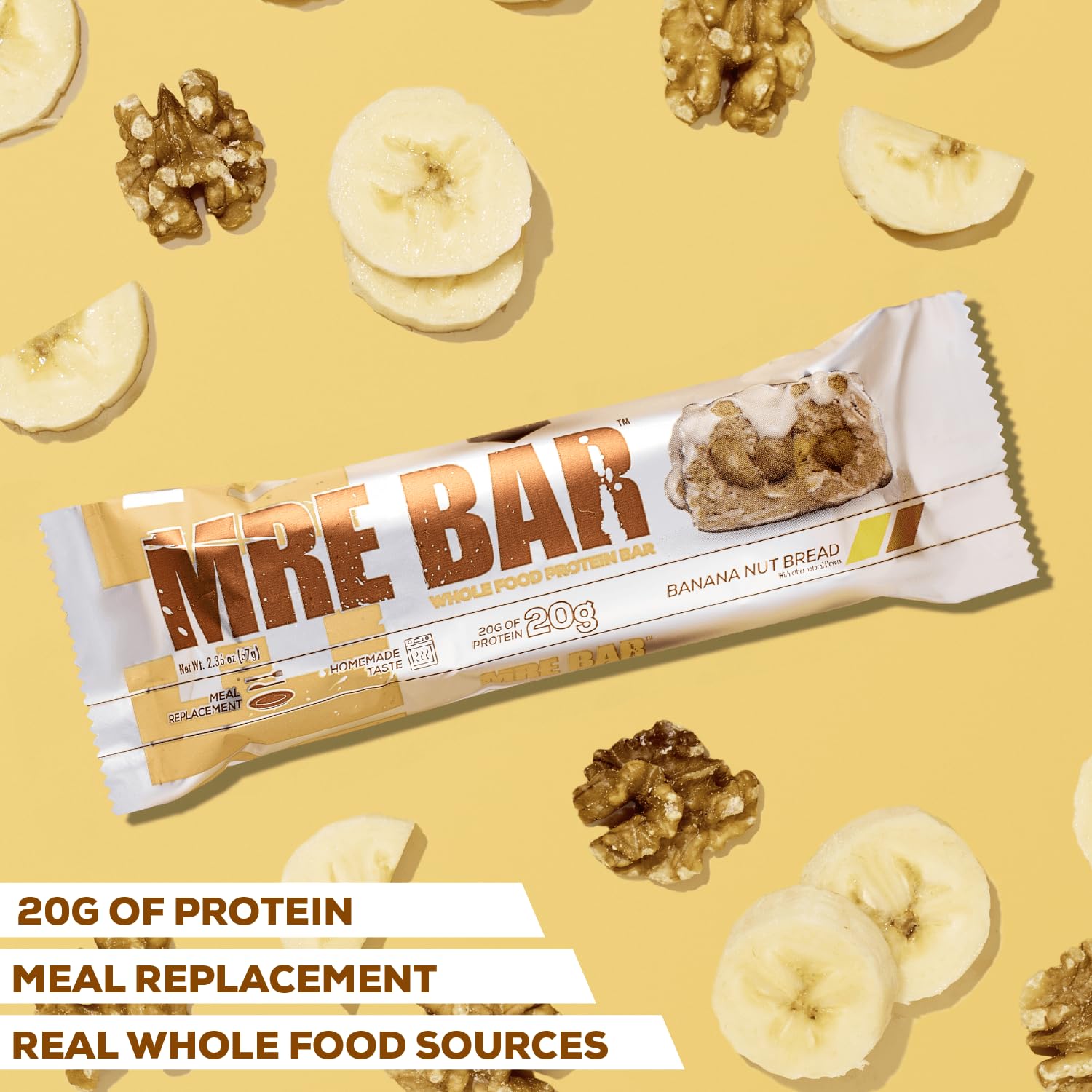 REDCON1 MRE Protein Bar, German Chocolate Cake - Contains MCT Oil + 20g of Whole Food Protein - Easily Digestible, Macro Balanced Low Sugar Meal Replacement Bar (12 Bars)