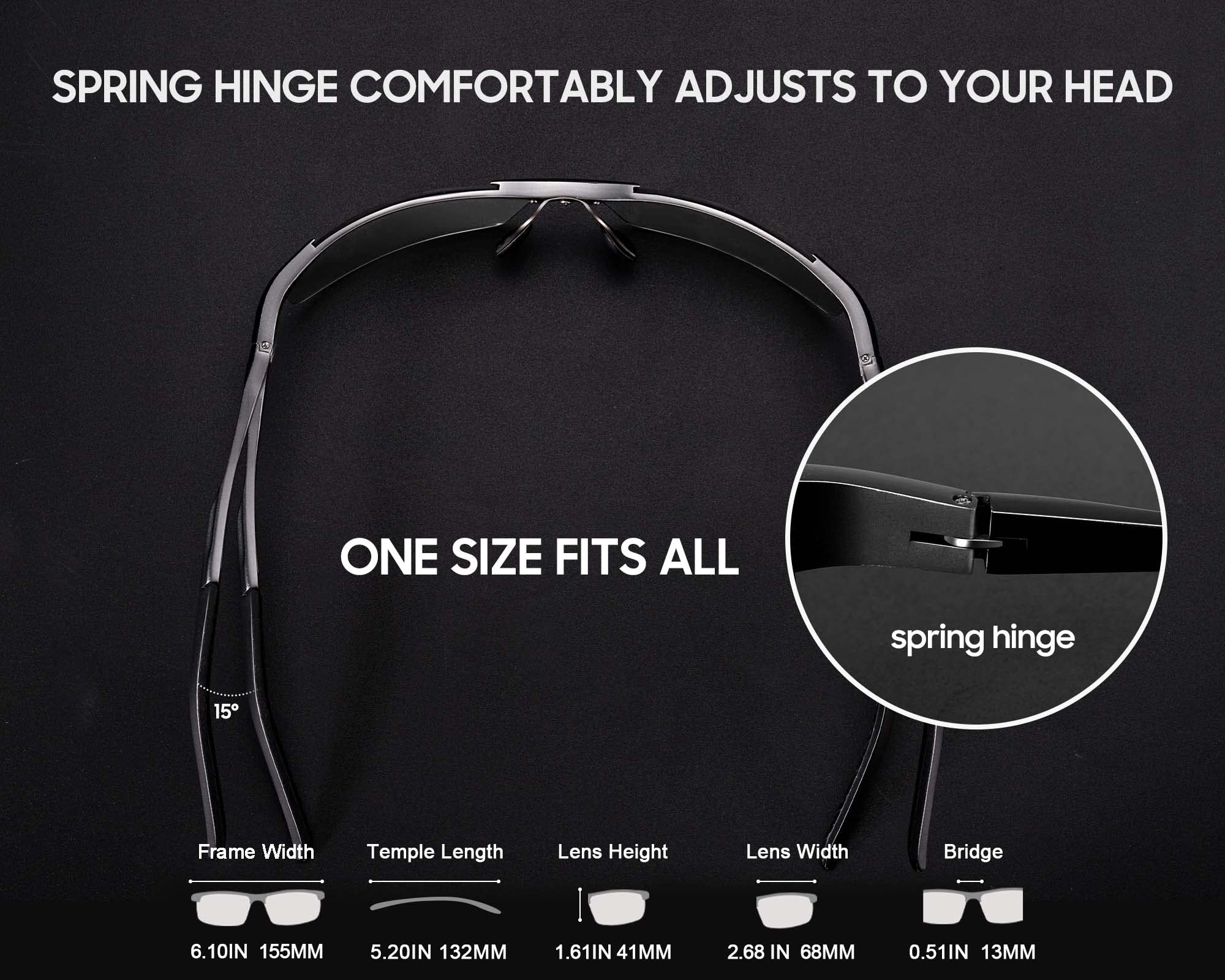 TJUTR Mens Photochromic Sunglasses Day & Night Driving Z87 Sun Glasses Polarized UV400 Protection Safety Glasses