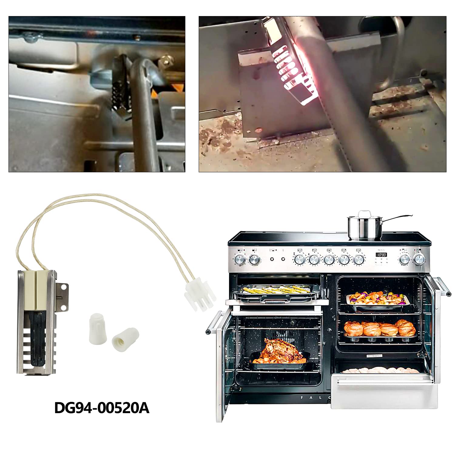 【Upgraded】DG94-00520A Gas Range Oven Flat Igniter Oven Igniter for Samsung Gas Stove NX58F5500SS,NX58H5600SS,NX58h9500WS,Replaceable WB13K21 2692271 AP5577941 EAP4241428 PS4241428 AP2634719 by Cenipar