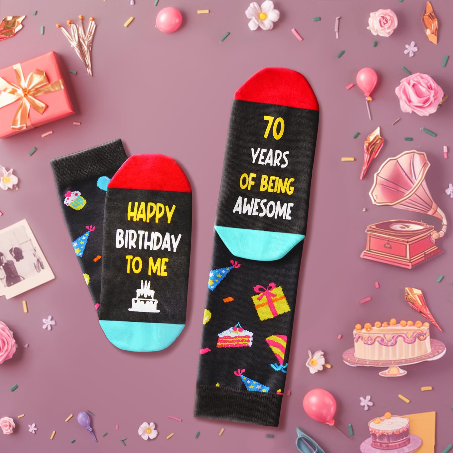 Zmart 70th Birthday Gift Ideas for Men - Socks for Older Men over 70, Best Gifts for 70 Year Old, Old Man Gifts for Men Useful