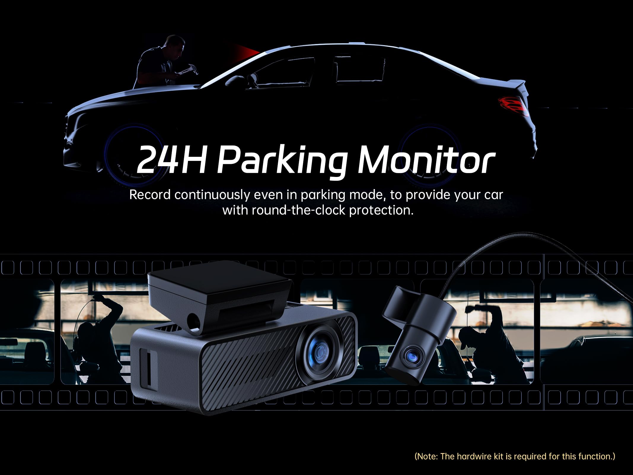 4K Dash Cam Front and Rear, 64GB SD Card, Pelsee 4K+1080P Dual Dash Camera for Cars, Wi-Fi & App Control, 1.5’’IPS Display Car Camera, Voice Control, Night Vision, 24H Parking Mode, G-Sensor