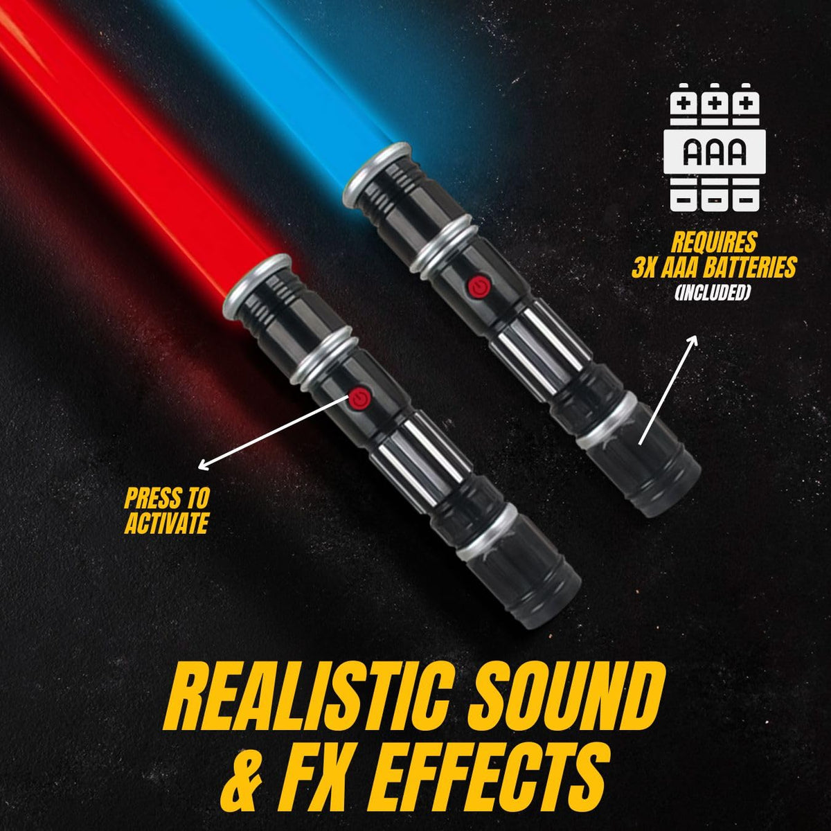 12 Pack LED Light Up Sabers Set - Motion Sensitive Retractable Swords with FX Sound Effects for Kids Party Supplies, Bulk Party Favors and Cosplay