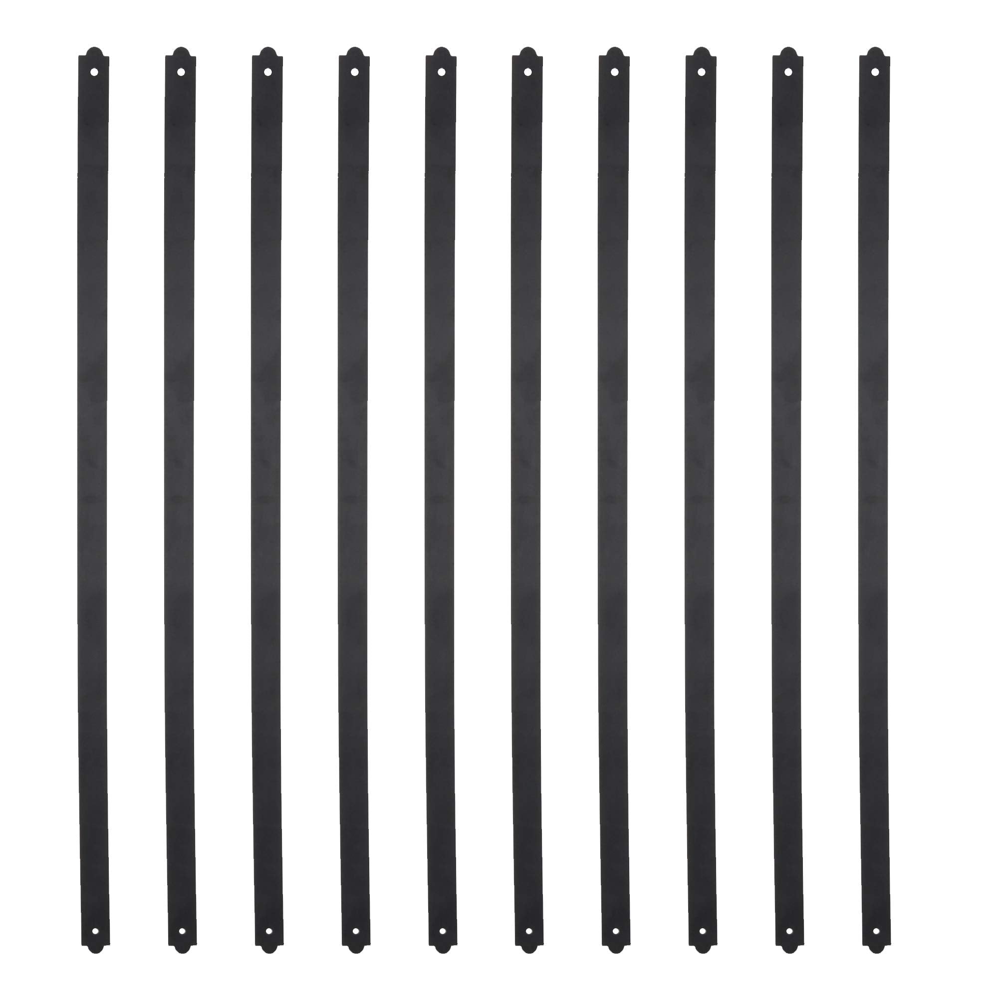 32-1/4 Inches Myard Heavy Duty Flat Straight Iron Deck Balusters with Screws for Wood Composite Facemount Deck Railing (25-Pack, Matte Black)