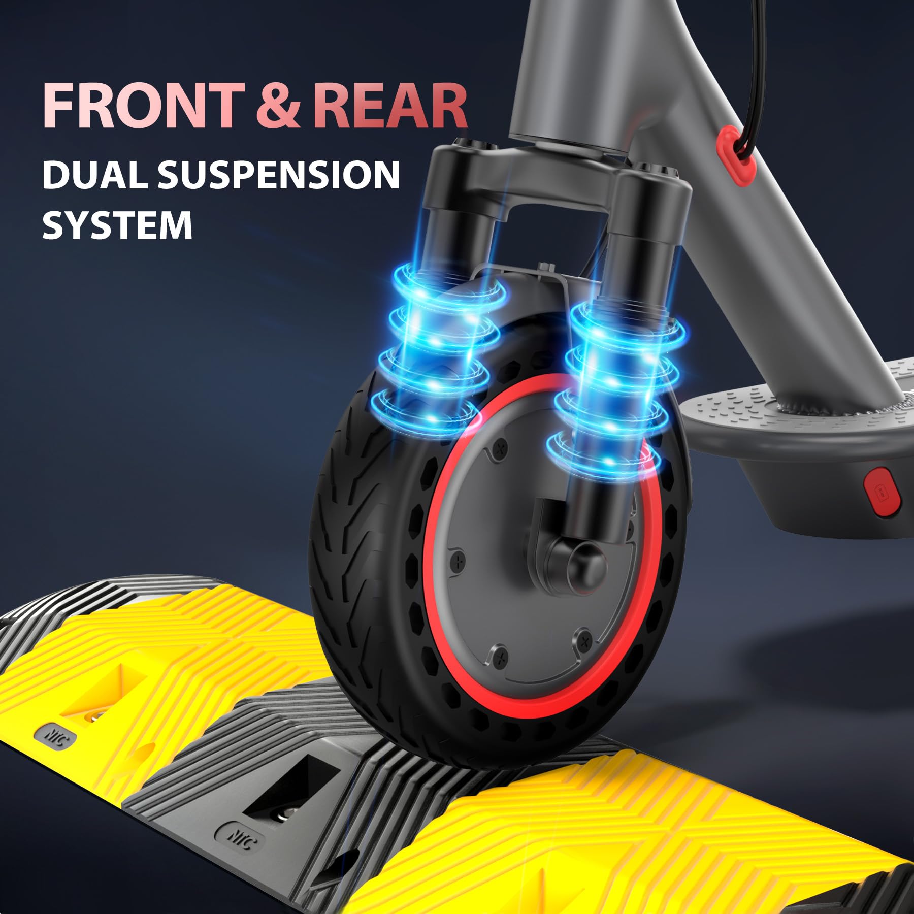 MAXSHOT Electric Scooter for Adults, 8.5/10/14" Tires, 19/22Mph, 350W/500W Motor, 21-28 Miles Range, Folding E-Scooter with Dual Suspension,APP Control