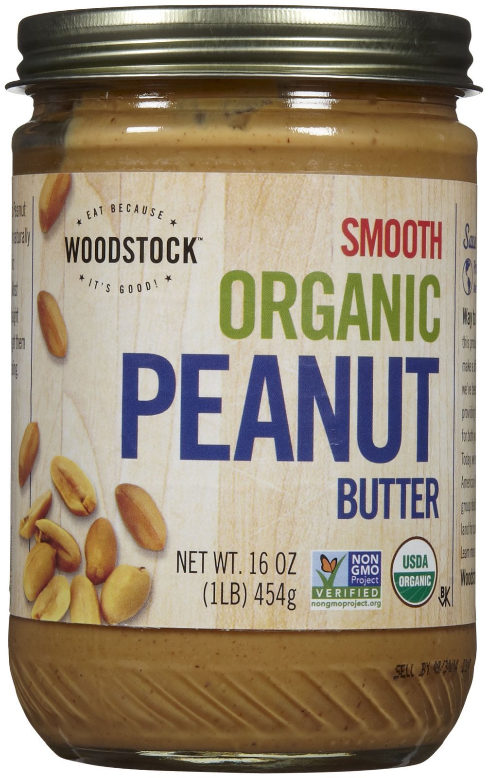 Woodstock Organic Smooth Peanut Butter, 16 oz