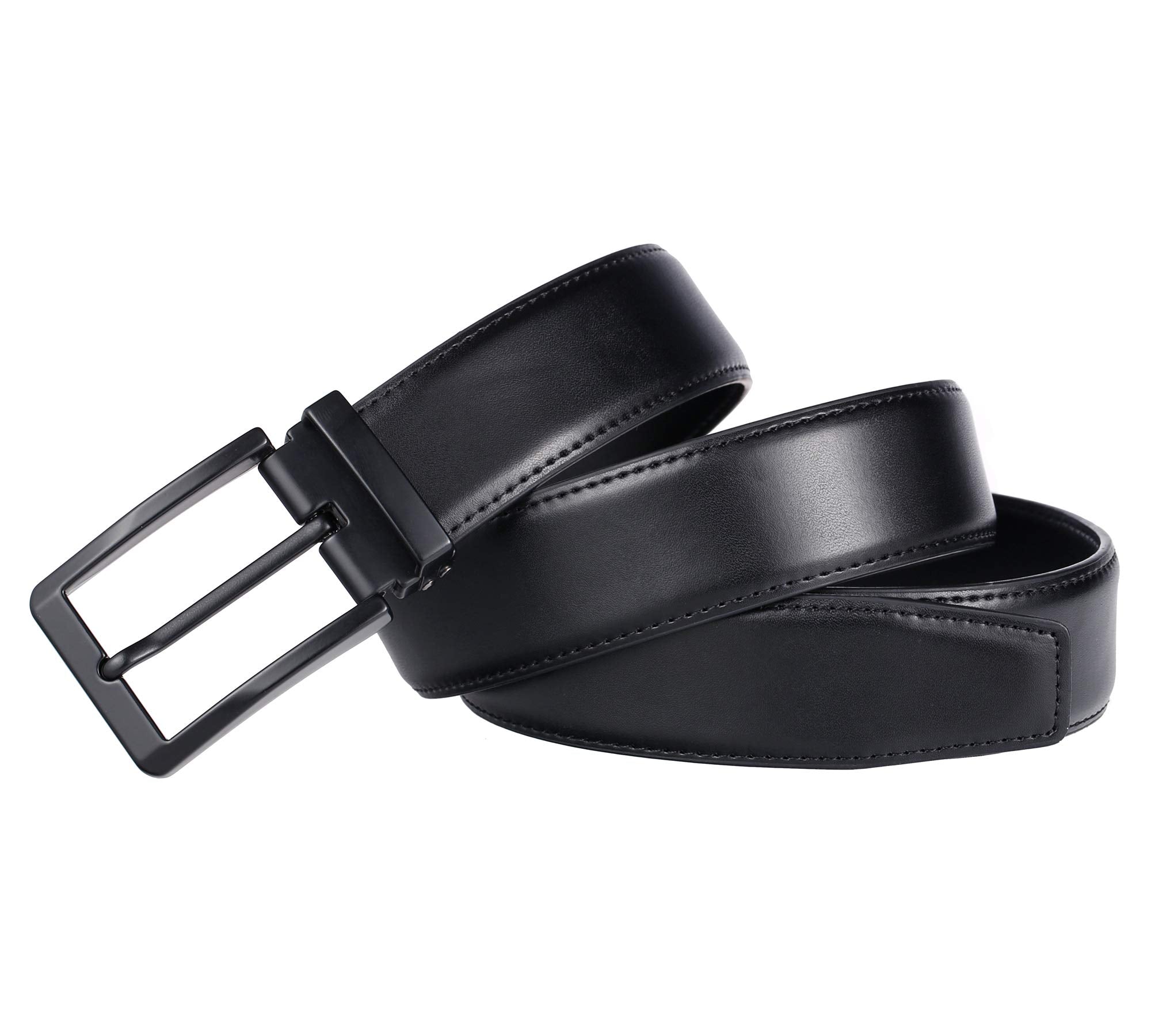 Weifert Men's Dress Belt Black Leather Belts for Jeans (38-40, Black2)