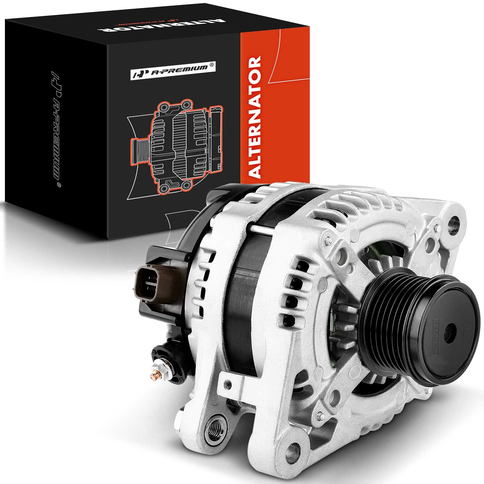 A-Premium Alternator Compatible with Toyota Highlander 2008-2013, Avalon 05-18, Venza 09-15 & Lexus ES350 07-18, RX350 07-09, V6 3.5L, 12V 130A CW 7-Groove Pulley, Replace# 27060-0P150, 27060-0P151