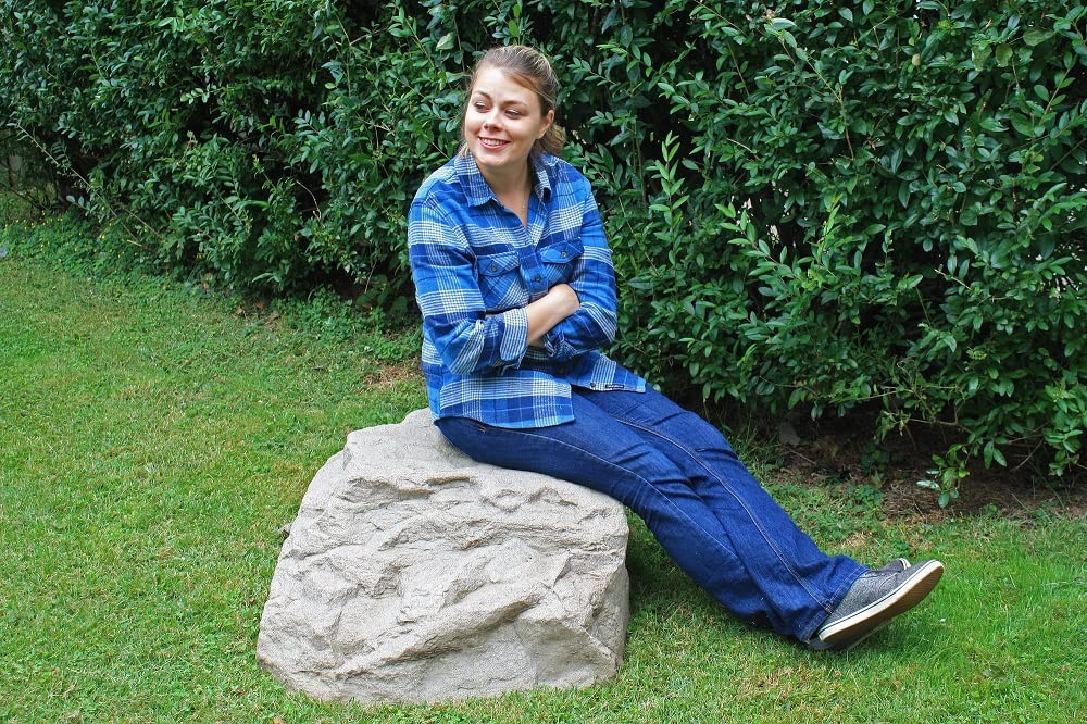 EMSCO Group Landscape Rock – Natural Sandstone Appearance – Low Profile Boulder – Lightweight – Easy to Install