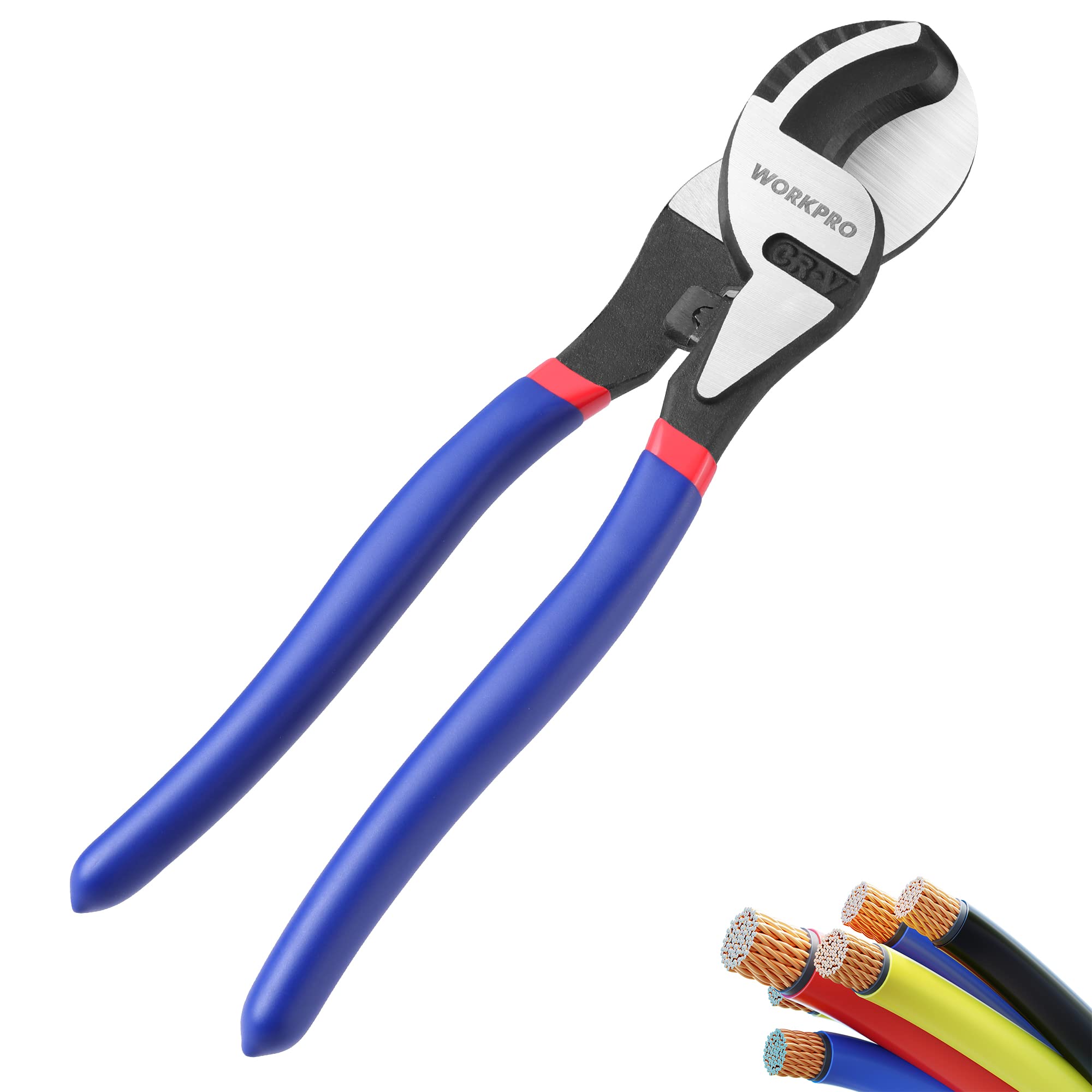 WORKPRO 9-1/4 inch High Leverage Cable Cutter, Heavy Duty Wire Cutter for Aluminum, Copper, Wire, and Communications Cable
