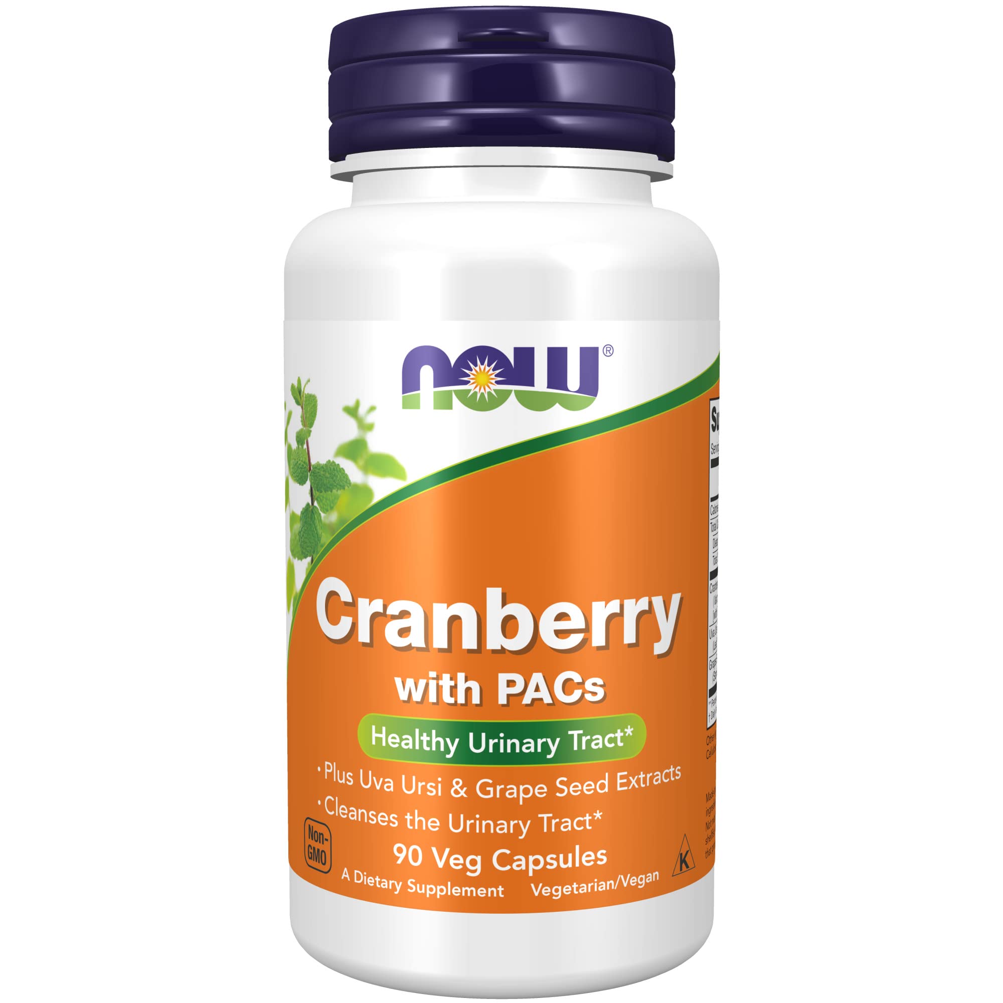 NOW Supplements, Cranberry with PACs, plus Uva Ursi and Grape Seed Extracts 90 Veg Capsules