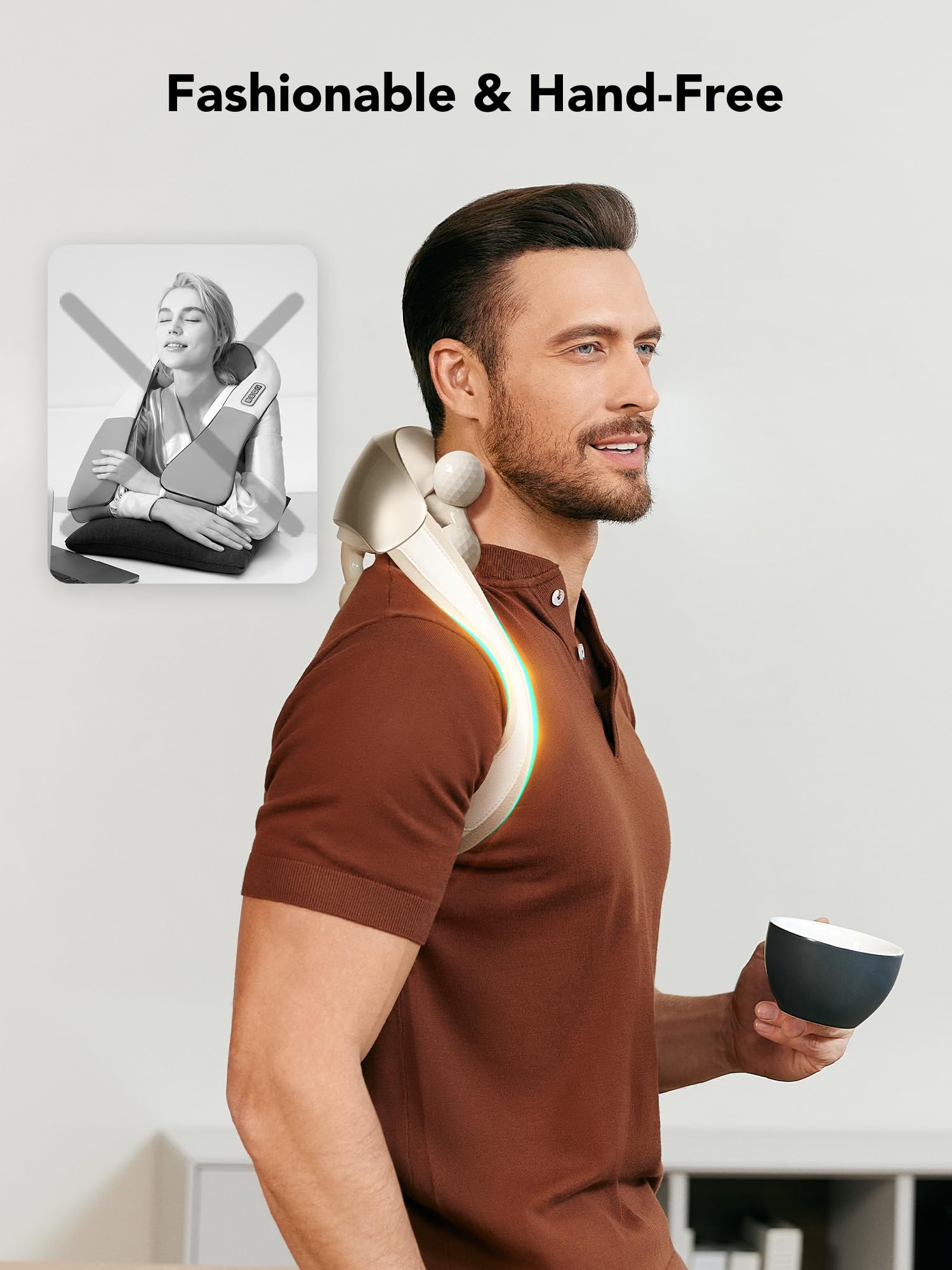 SKG Neck Massager for Pain Relief Deep Tissue FSA HSA Eligible 6D Kneading Shiatsu Neck Massager with Heat, Massager for Neck and Shoulder Pain, Gifts for Man and Woman, H7 Ultra