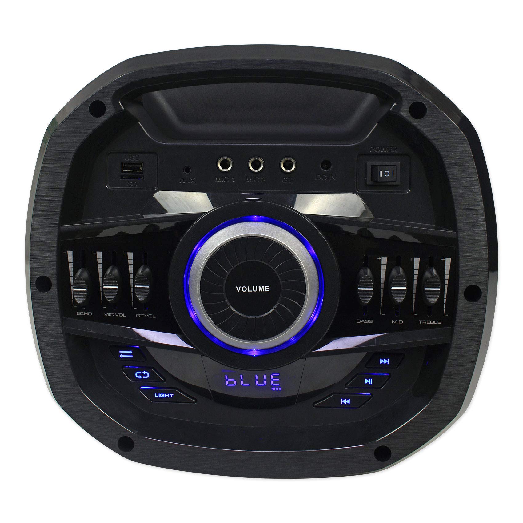 Rockville Go Party X10 Dual 10" 1000W Battery Powered Bluetooth Speaker, UHF Mic, True Wireless Stereo (TWS) Linking, LED Lights, for Parties and DJs