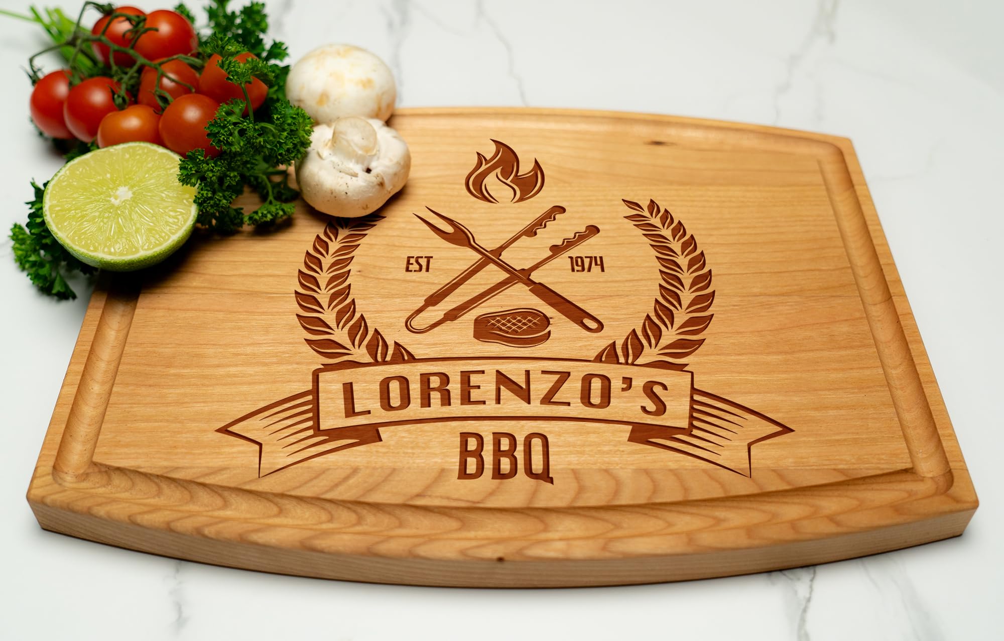 Personalized Dad Cutting Board - Custom Wood Grill Board for BBQ Masters - Barbeque and Grilling Gift Idea for Anniversary, Christmas Gifts for Men and Dad, Husband, Dad, Grandpa, Mens Christmas Gifts