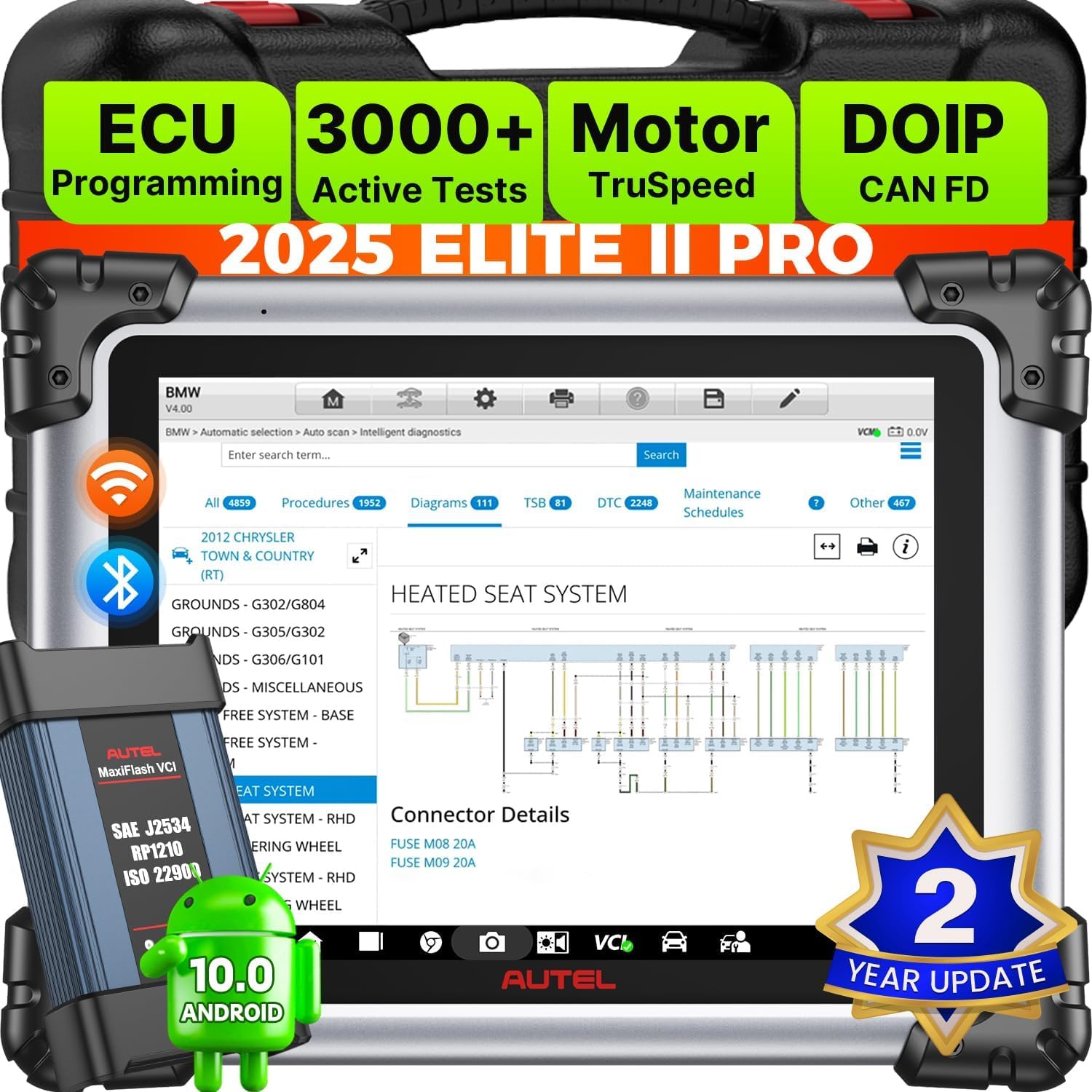 2025 Autel MaxiSys Elite II PRO, 2-Year Free Update [$2590] Elite 2 PRO, J2534 Programming Coding, Same as MSUltra MS919 MS909, 3K+ Tests, Bidirectional Diagnostic Scanner, CANFD & DoIP, FCA, 10.0 OS