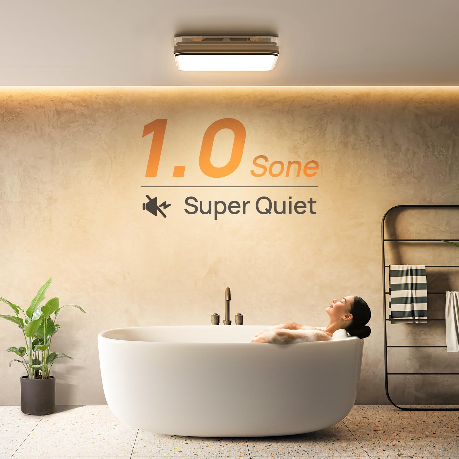 Consciot Bathroom Exhaust Fan with Light, 110/160 CFM, Super Quiet 1.0 Sone, 40W Bathroom Fan with Light for Ceiling, 1500lm LED Light 3000K/4000K/5000K Selectable & Nightlight, Bath Ventilation Fan