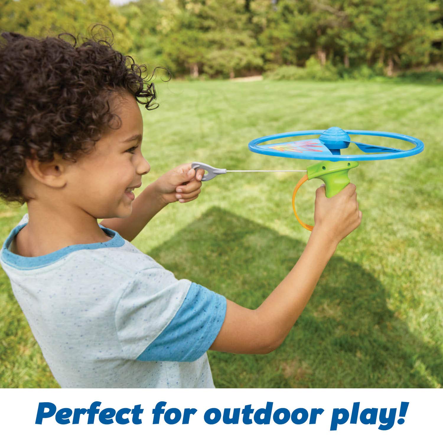 Kidoozie Rip Cord Flying Disc - STEM Toy for Kids 5+ - Flies 50+ Feet!