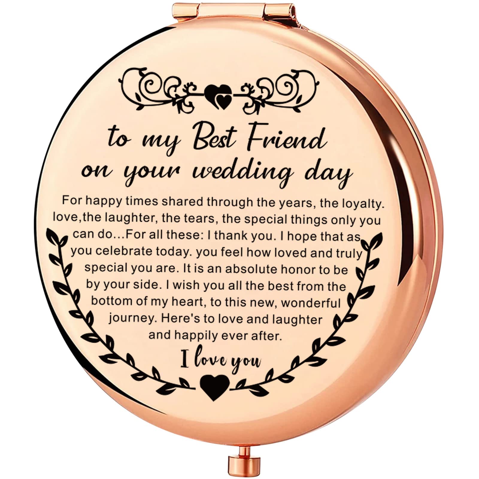 UJIMS to My Best Friend on Your Wedding Day Gifts for Bride Best Friend to Bride Makeup Mirror Wedding Gift for Bride (Best Friend to Bride Mirror)