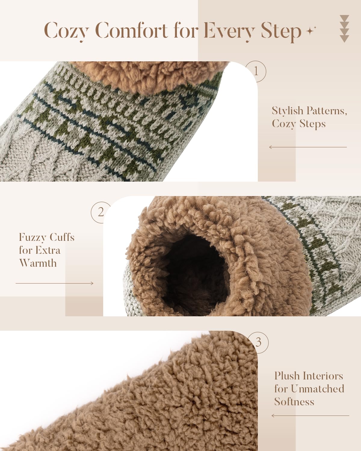 Stocking Stuffers for Adults Men Him: Fuzzy Slipper Socks with Grips Winter Thick Warm Cabin Thermal Socks Comfy Non Slip, Christmas Gifts for Men Husband Dad Grandpa Him Boyfriend Cozy Holiday Gifts