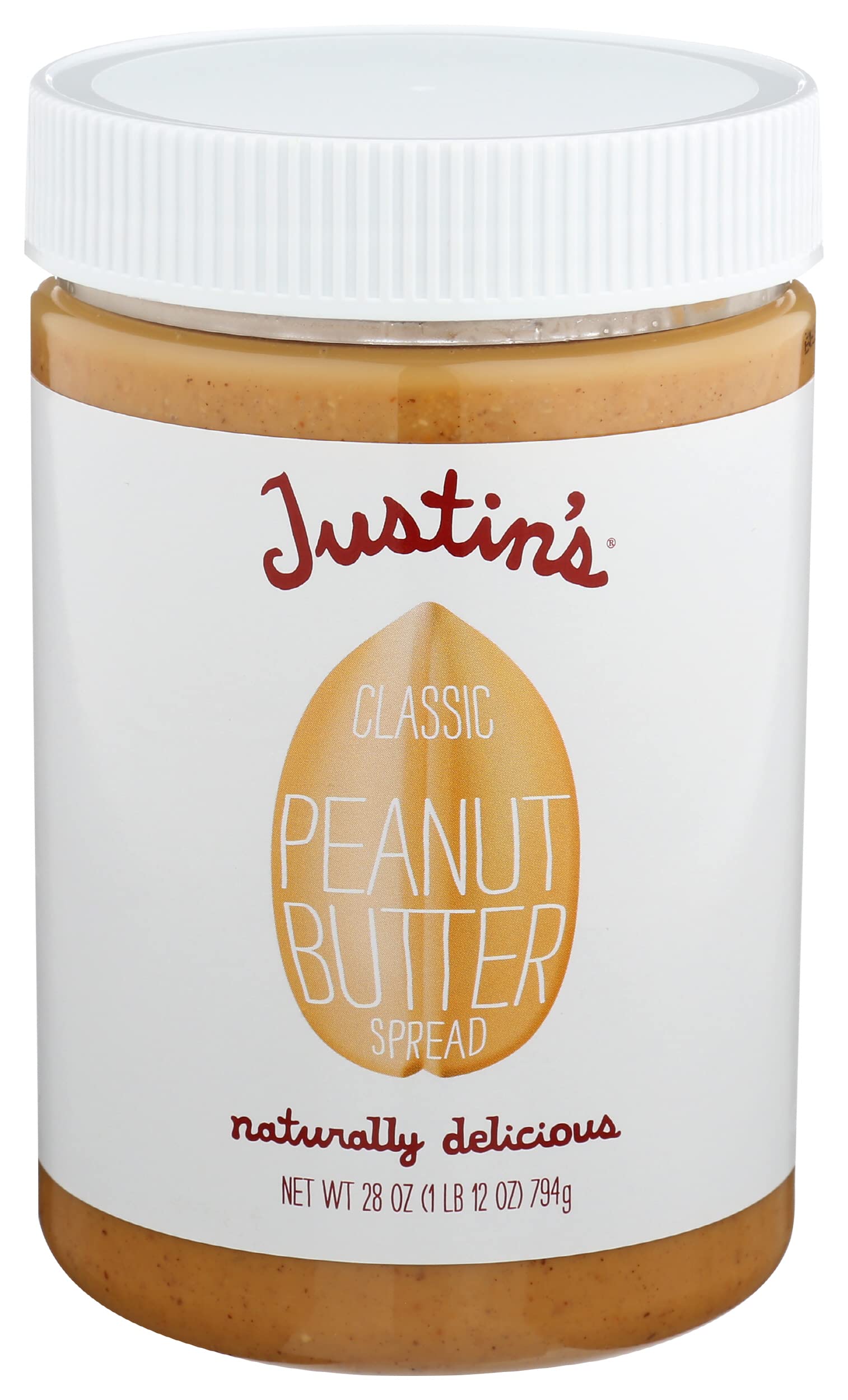 Justin's NUT Butter, PNUT BTR, Classic, Size 28 OZ - No Artificial Ingredients Gluten Free Kosher,1.75 Pound (Pack of 1)