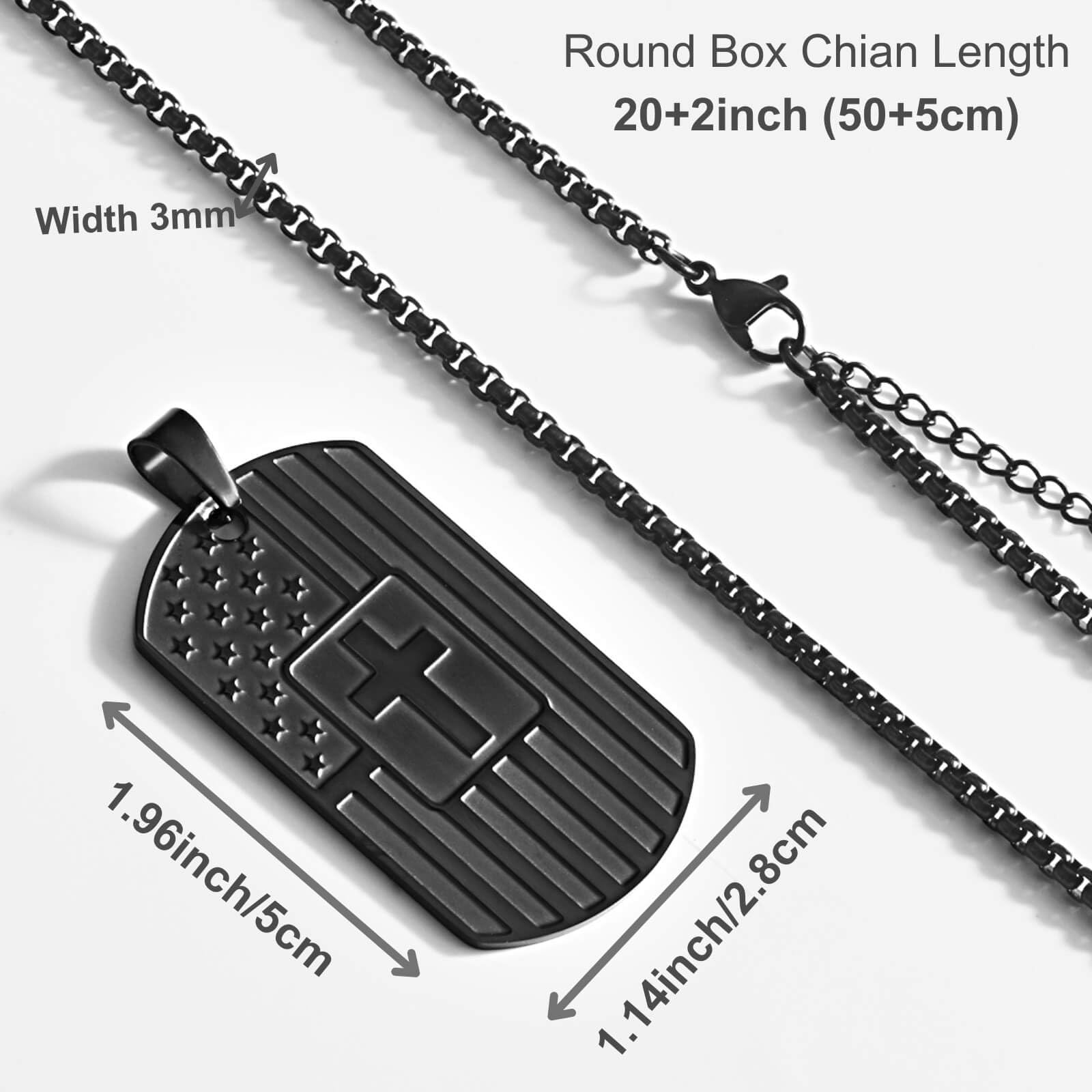 Coolvy To My Grandson Necklace from Grandma, Dog Tag Cross Necklace for Men, Birthday Graduation Back To School Christmas Gifts for Grandson (Grandson Gifts From Grandma - Never, Black)