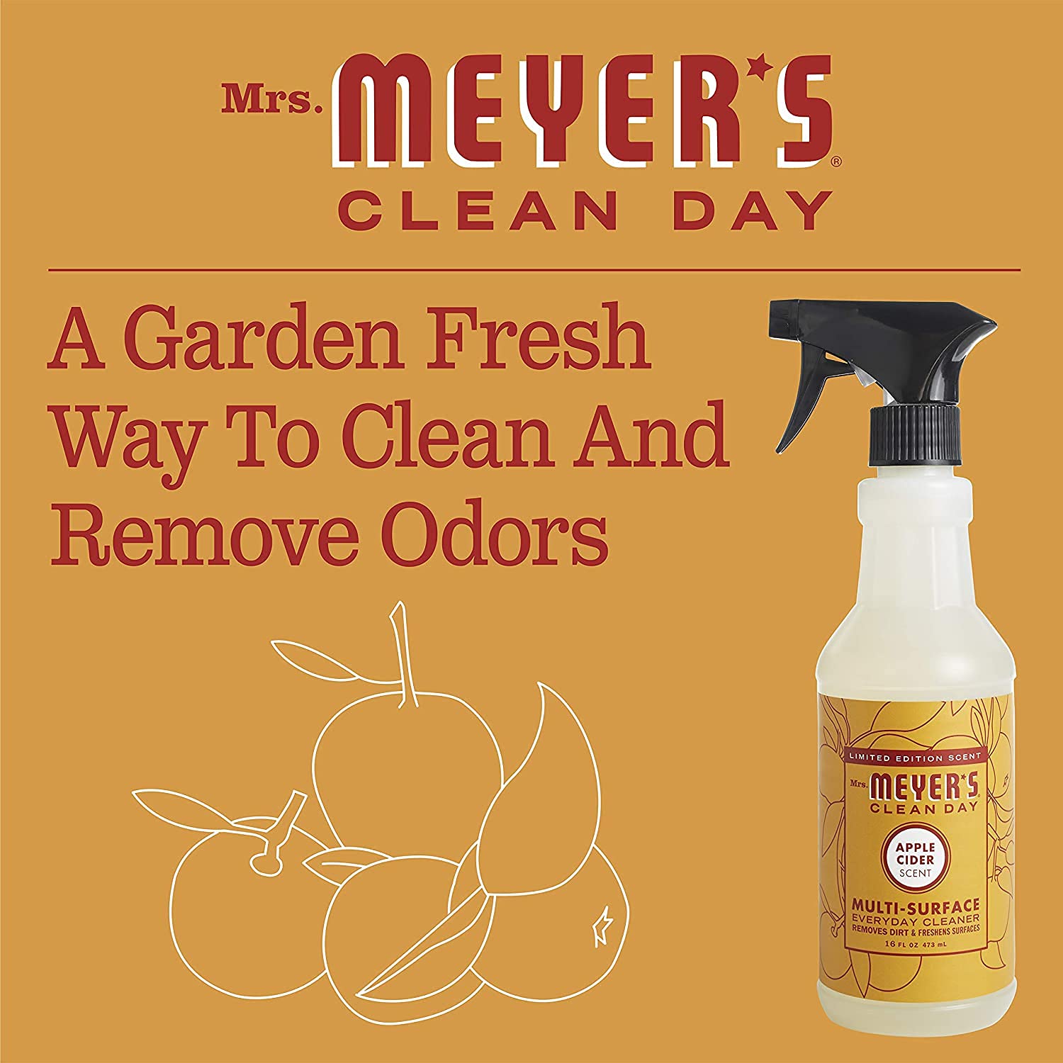 Mrs. Meyer’s Clean Day Multi Surface Everyday Cleaner, Acorn Spice Scent, Limited Edition Scent, Removes Dirt & Freshens Surfaces, 16 FL OZ Spray (Pack of 2)