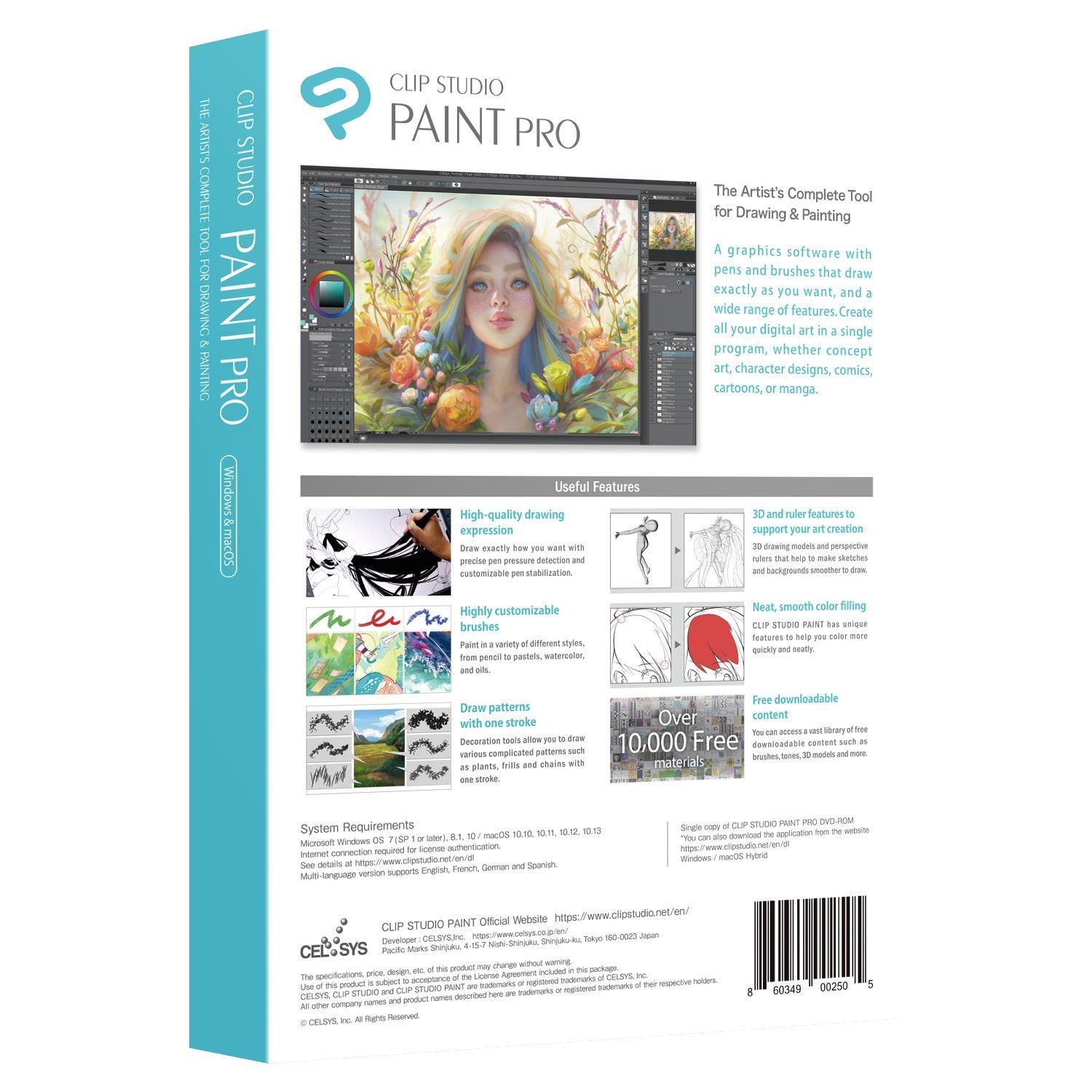 CLIP STUDIO PAINT PRO - Version 1 - Perpetual License - for Microsoft Windows and MacOS