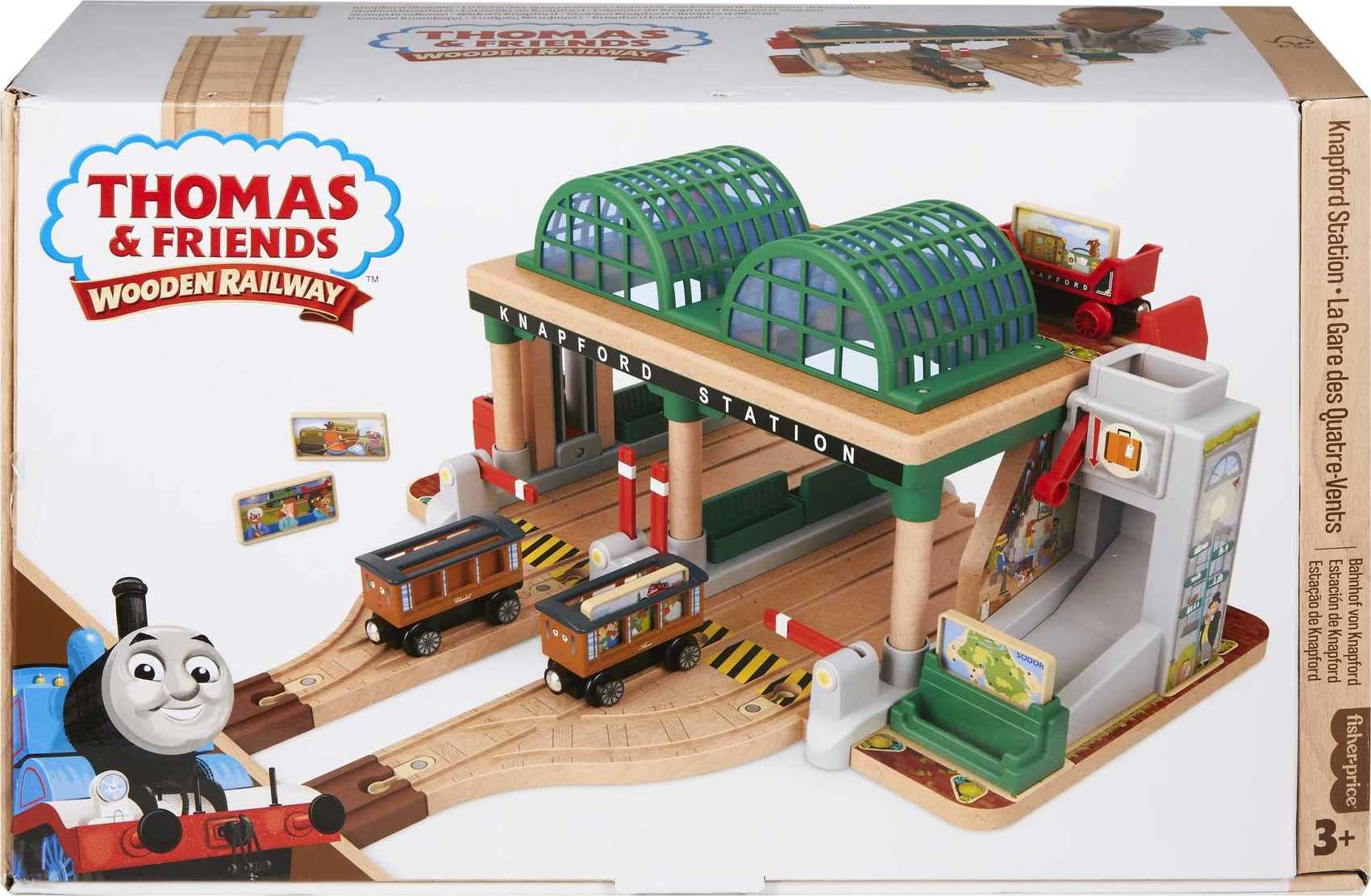 Thomas & Friends Wooden Railway Toy Train Set Knapford Station Passenger Pickup Wood Playset for Preschool Kids Ages 3+ Years