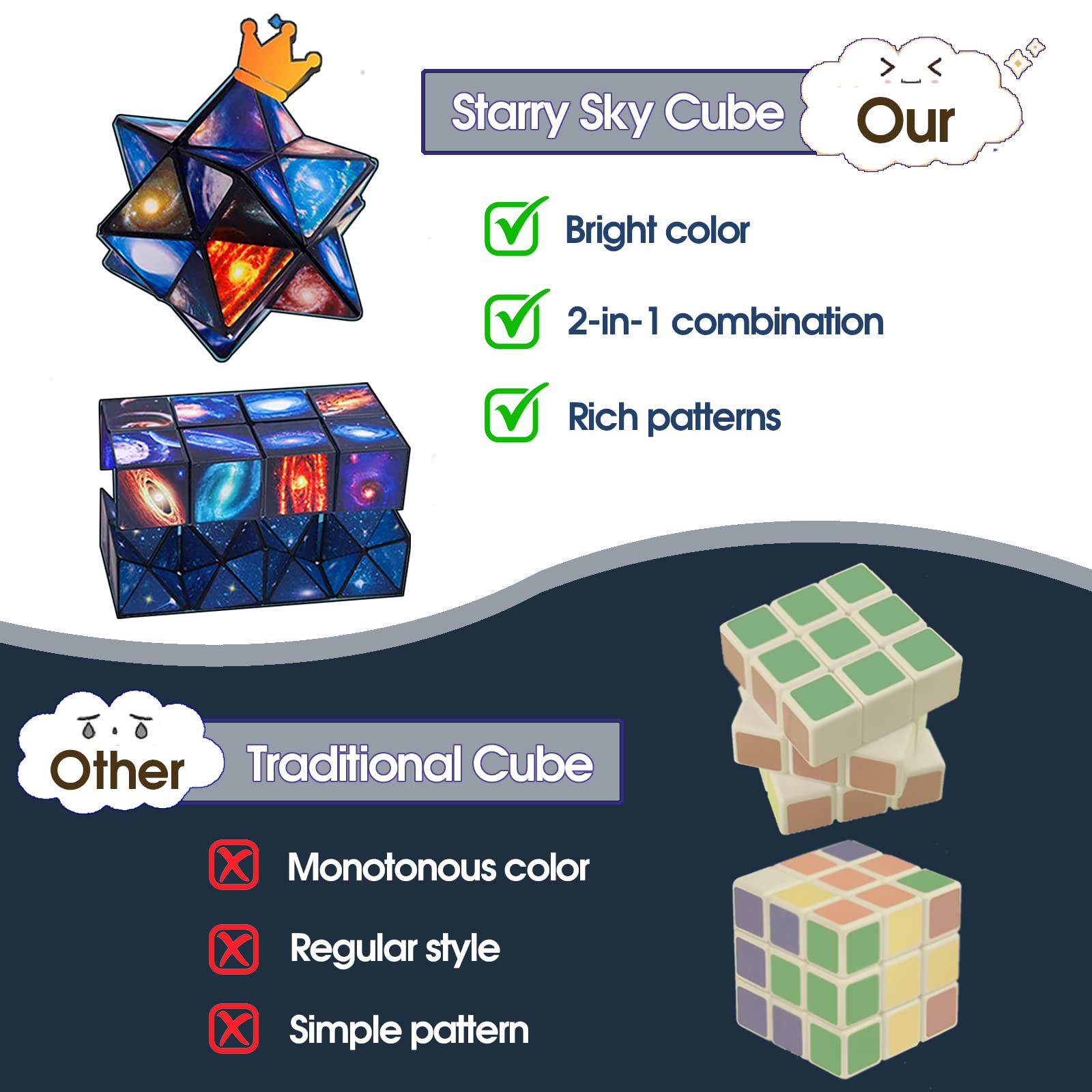 Luaxkpi Toys for Boys Age 8-12 Gifts for 9 10 11 12 Year Old Boy Girls, Infinity Cube Fidget Toy for Kids Ages 8-10 Star Cubes for Boys Girl Toys 10-12 Years Old Birthday Presents Gift Ideas